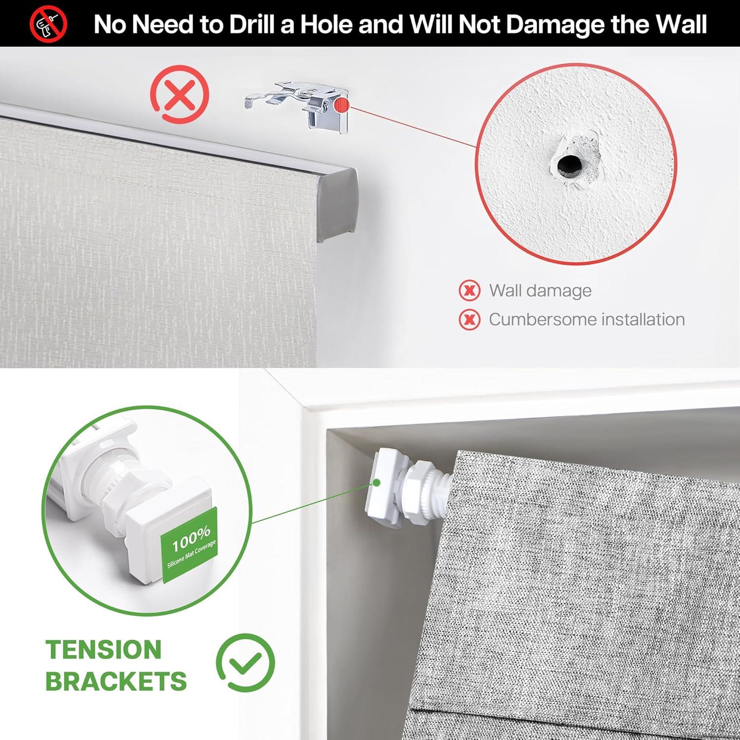 Cortinas Romanas Sin Taladro LazBlinds 87.6x152.4cm Gris