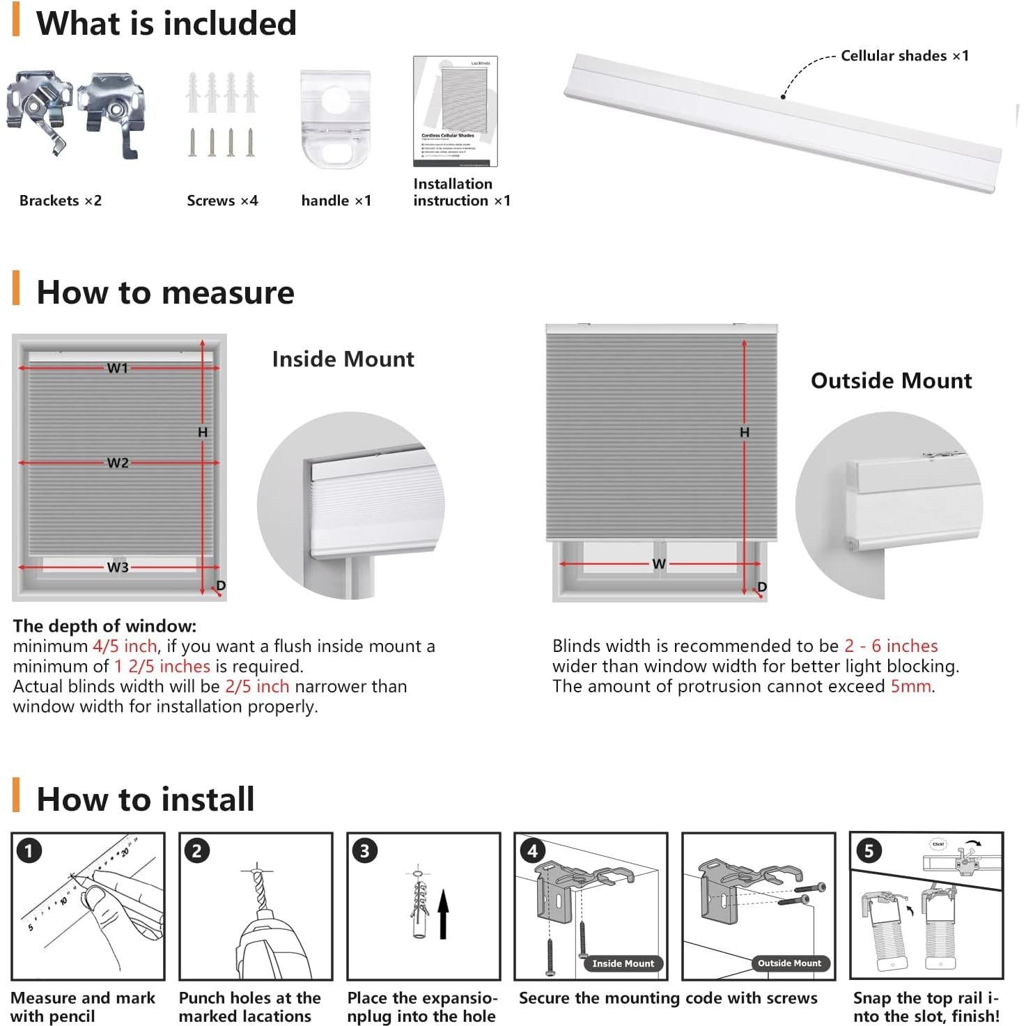 Cortinas Celulares Opacas LazBlinds 53x162 cm Sin Cuerda Negro