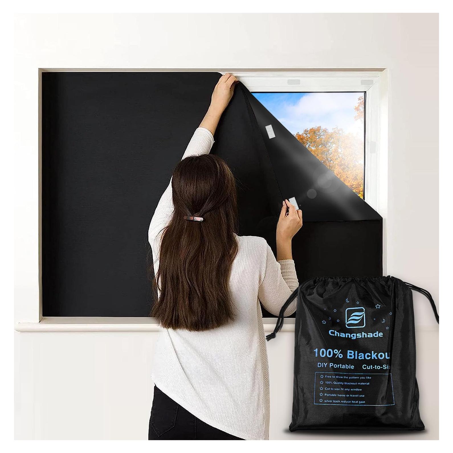 Cortinas Blackout Portátiles Changshade 145x300 cm Sin Taladrar