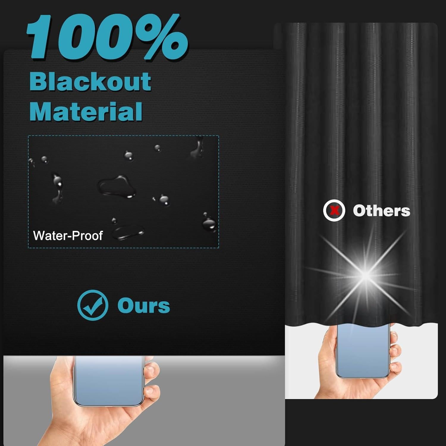 Cortinas Blackout Portátiles Changshade 145x300 cm Sin Taladrar