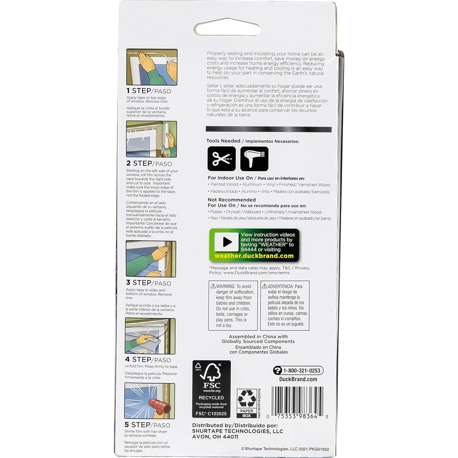 Kit Aislamiento Ventanas Duck 3 Ventanas 62"x126" Claro