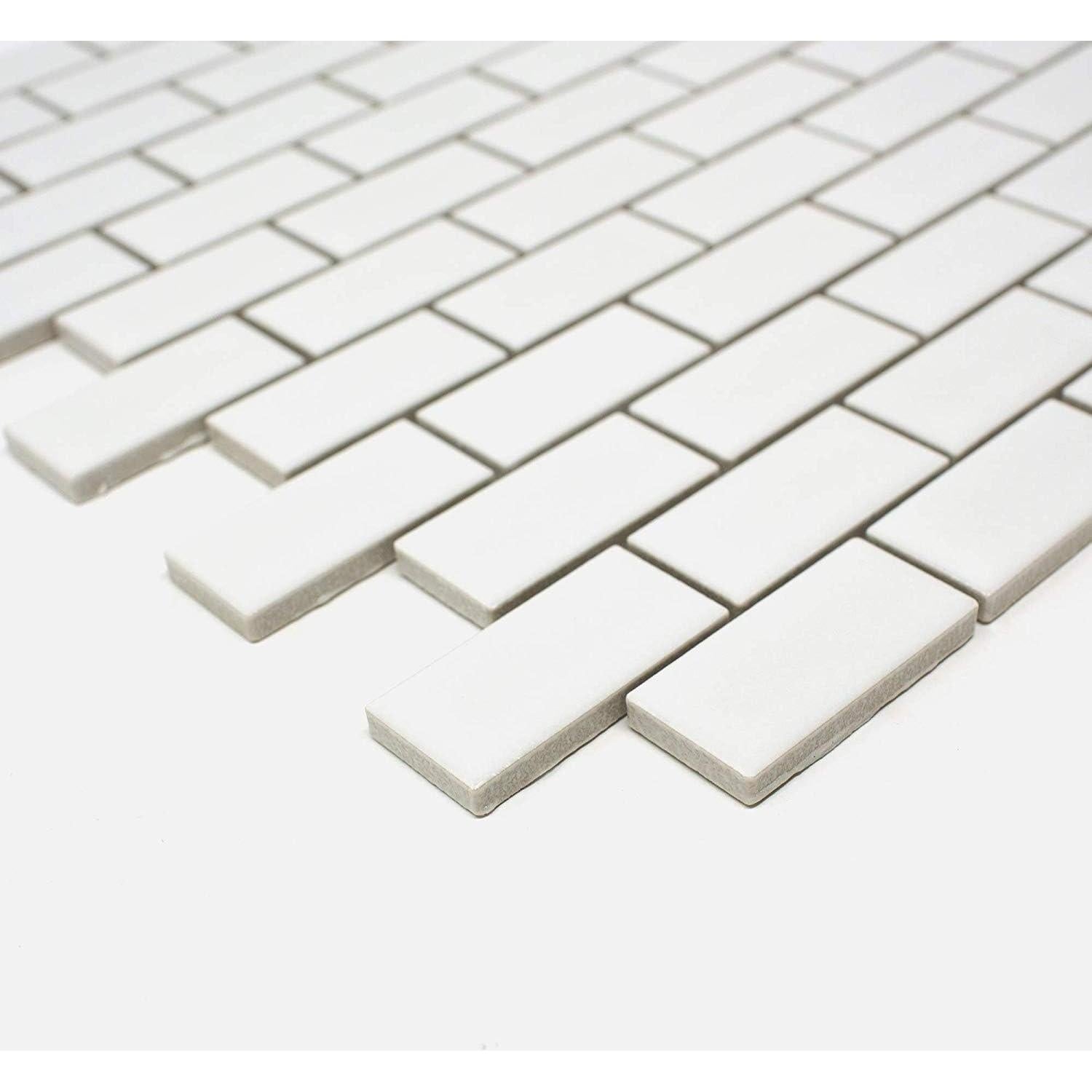 Azulejo de Porcelana Blanca Vogue 2.54x5.08cm Acabado Mate