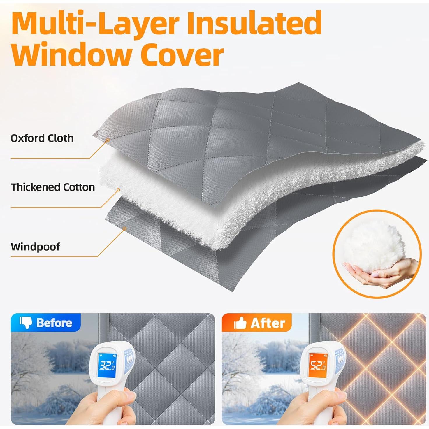 Aislamiento Térmico para Ventanas Mcanbaby 78x144 cm Gris