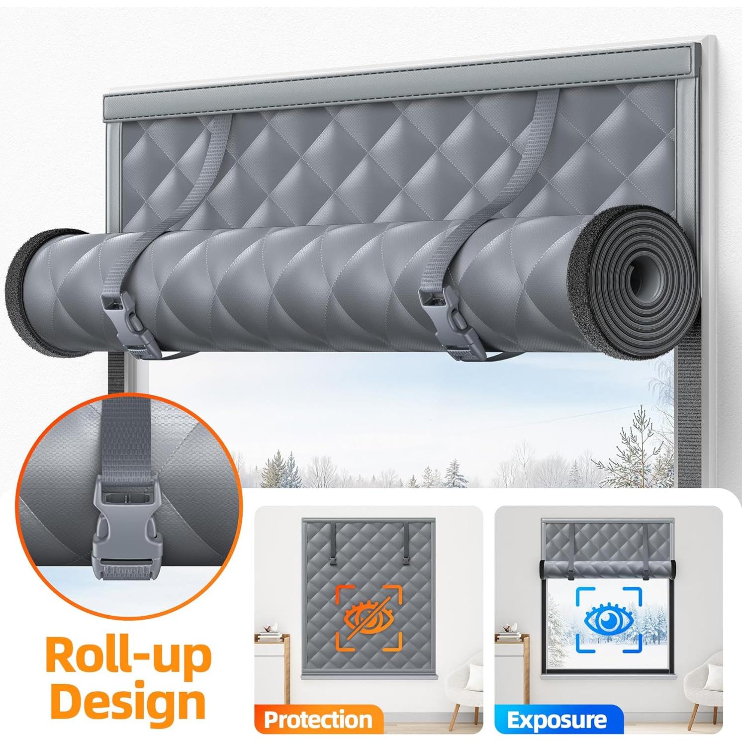 Aislamiento Térmico para Ventanas Mcanbaby 78x144 cm Gris