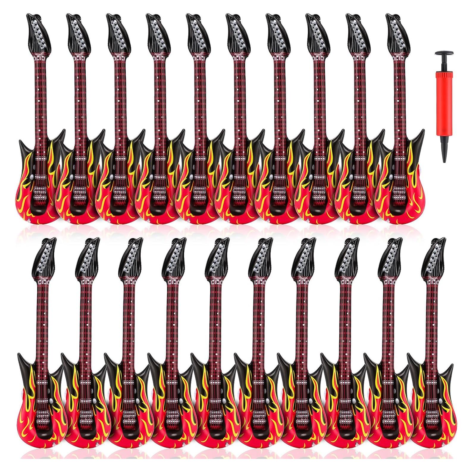 Juego de 21 Guitarras Inflables Gemscream 89 cm Rojo