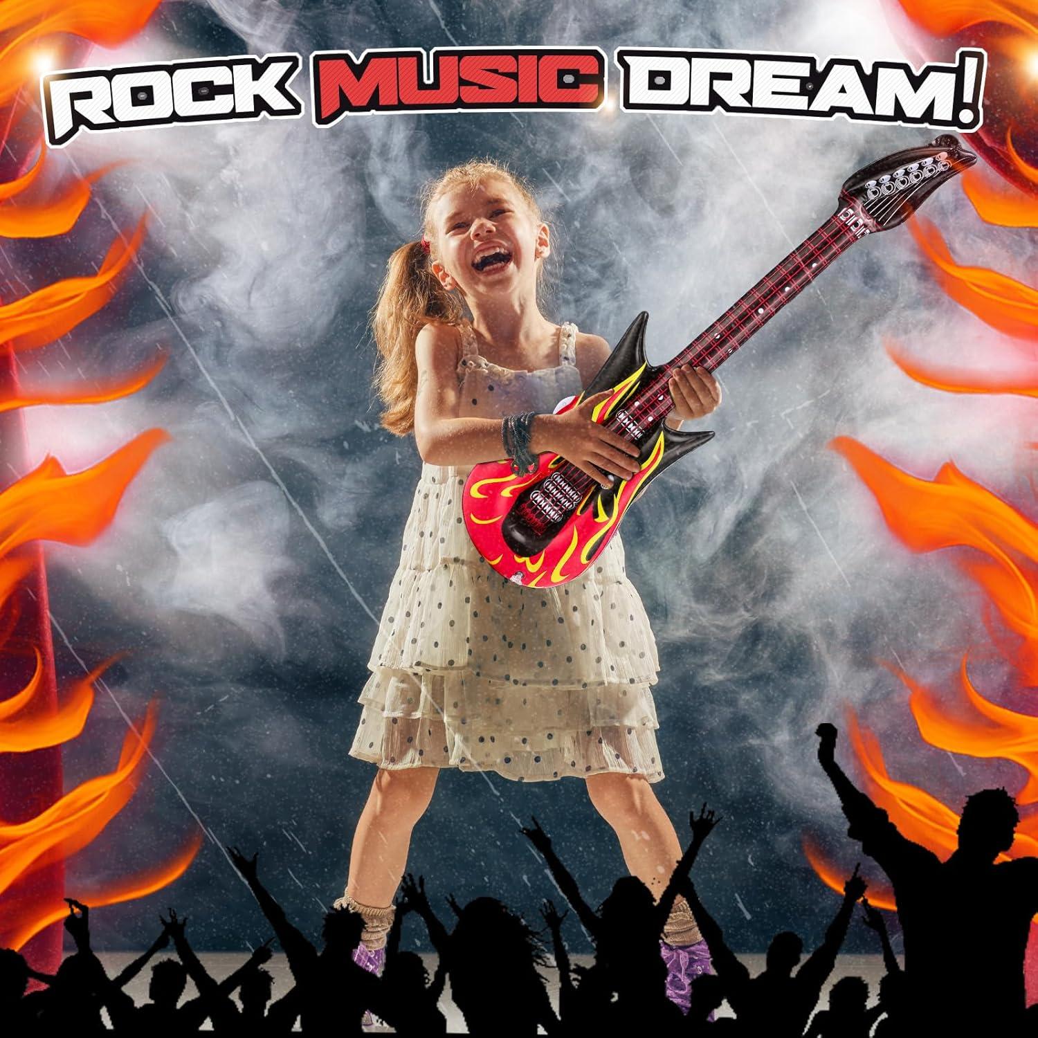 Juego de 21 Guitarras Inflables Gemscream 89 cm Rojo