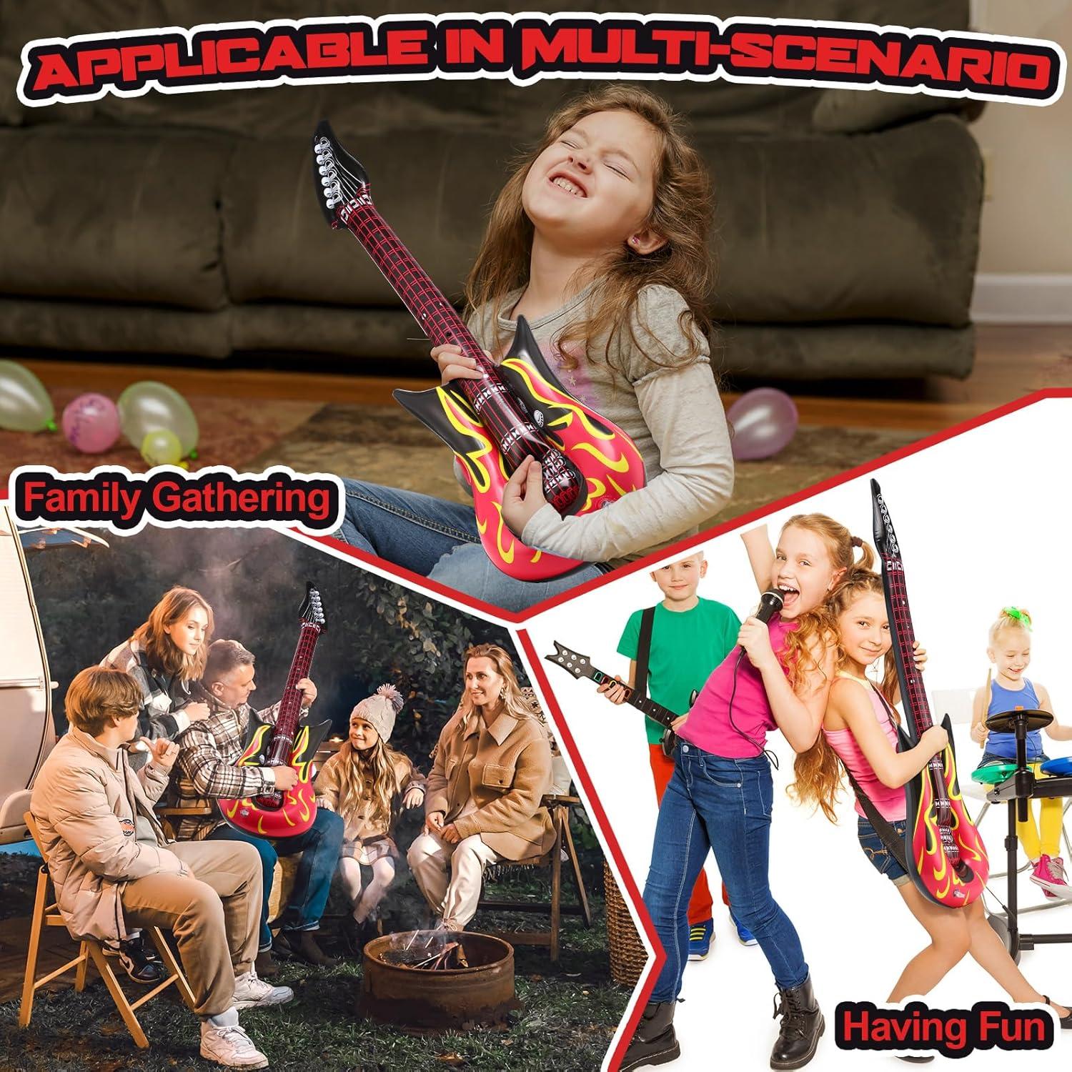 Juego de 21 Guitarras Inflables Gemscream 89 cm Rojo