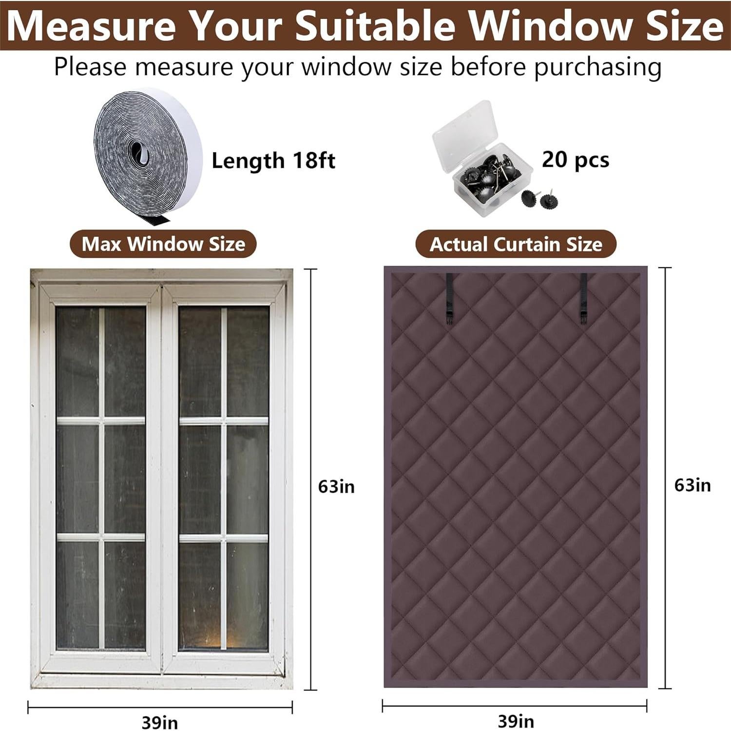 Cortina Aislante de Invierno Nkiy Quen 160x99 cm Rojo Marrón