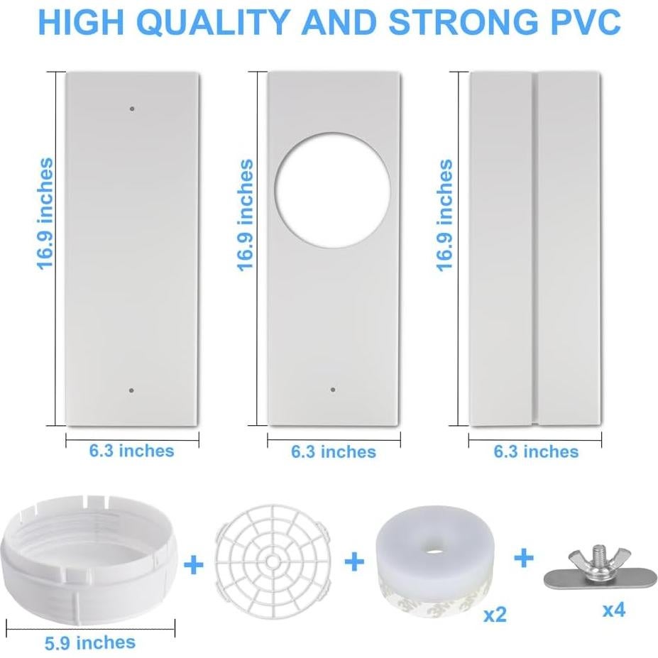 Kit de Ventilación para Ventana de Aire Acondicionado 5.9" PVC