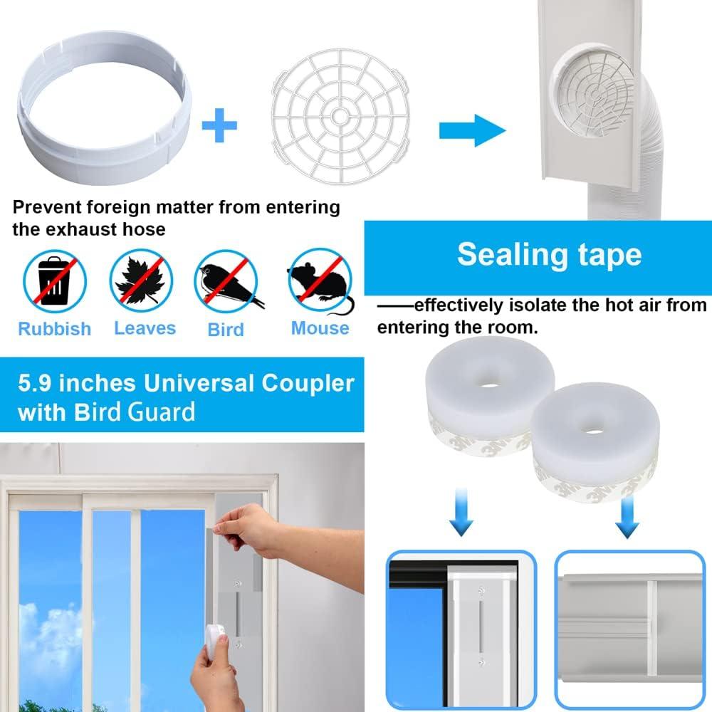 Kit de Ventilación para Ventana de Aire Acondicionado 5.9" PVC