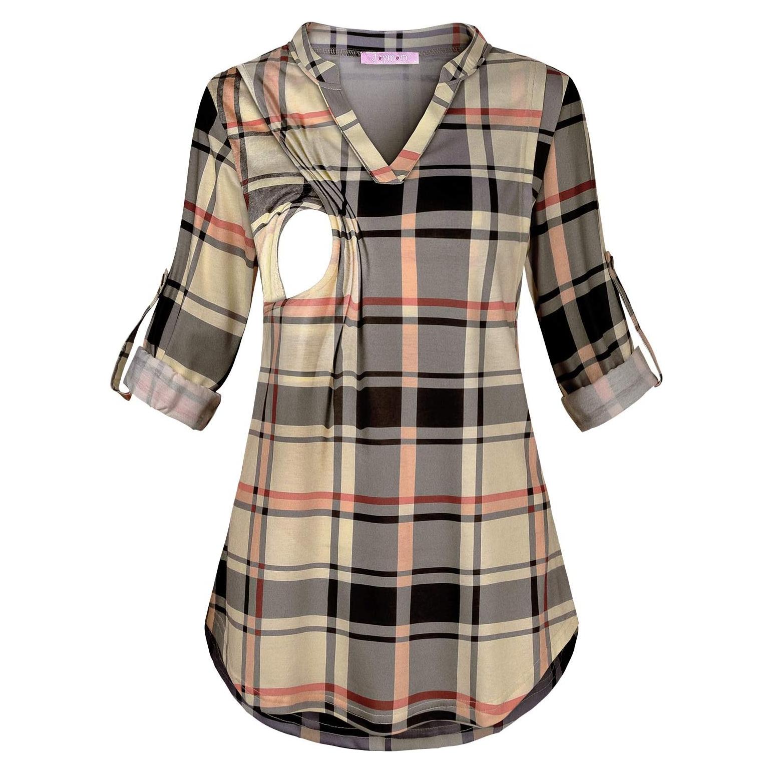 Camiseta de Lactancia Joymom para Mujeres - Manga Larga y Cuello en V