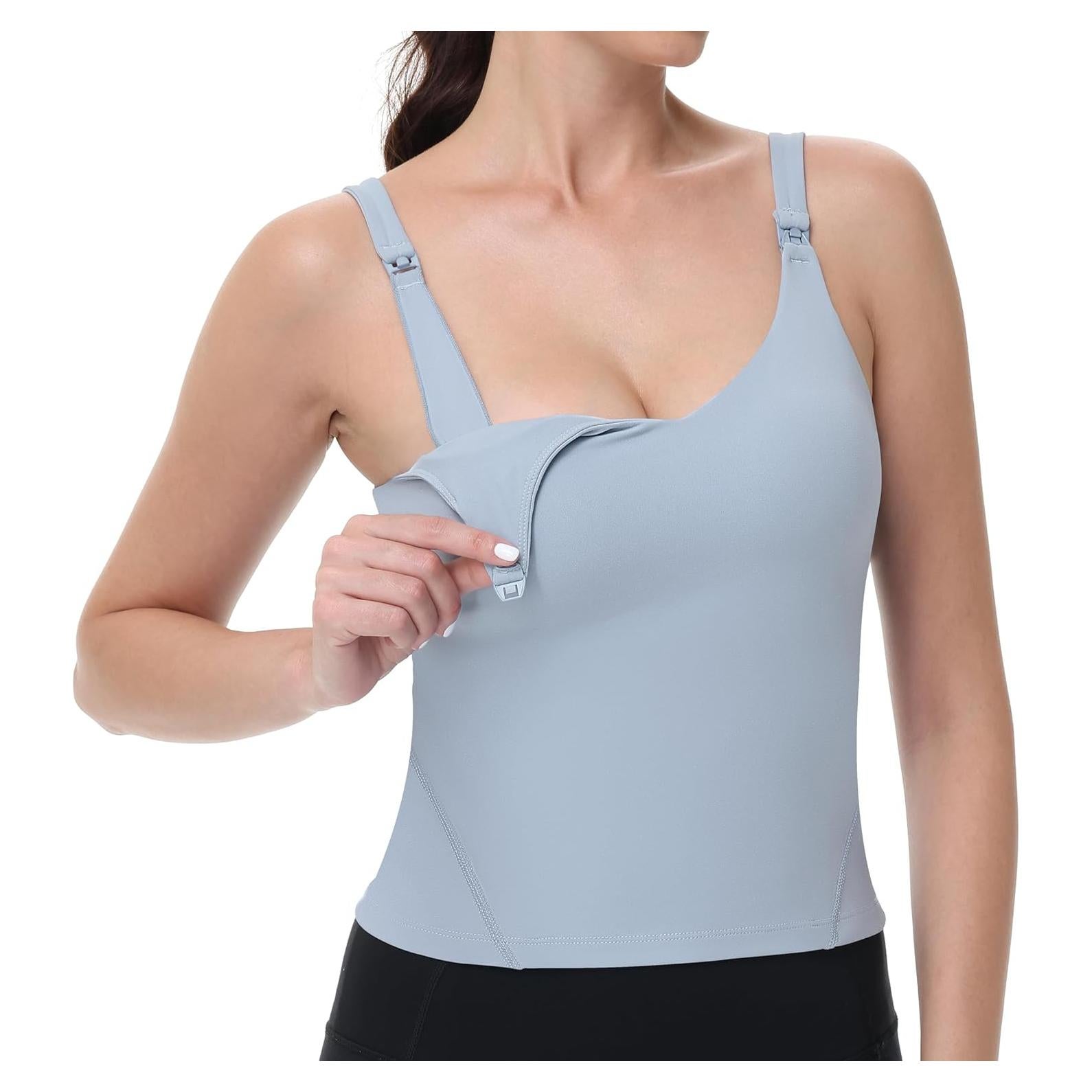 Camiseta de Lactancia V VOCNI para Ejercicio Azul Bebé Talla S