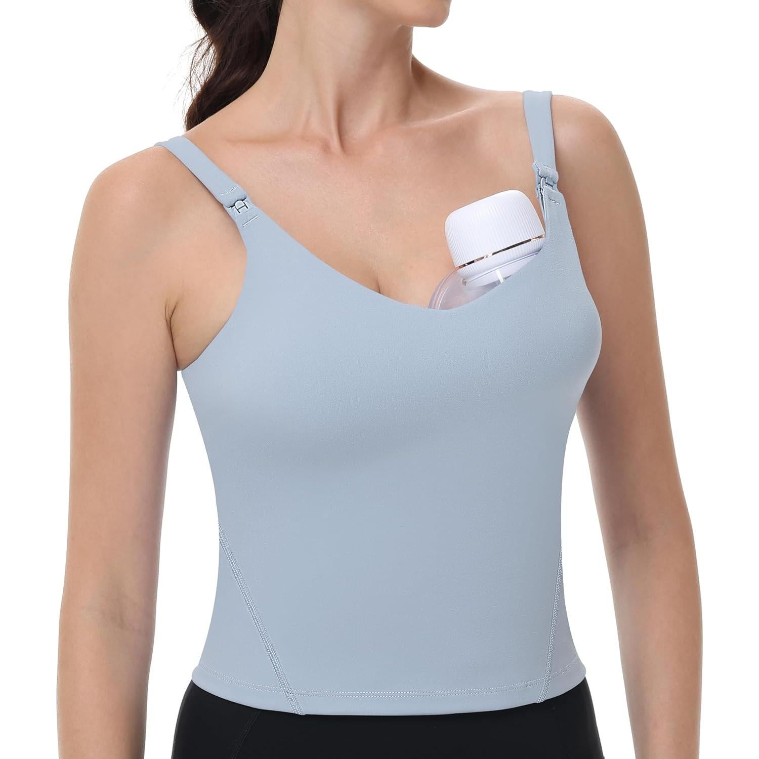 Camiseta de Lactancia V VOCNI para Ejercicio Azul Bebé Talla S