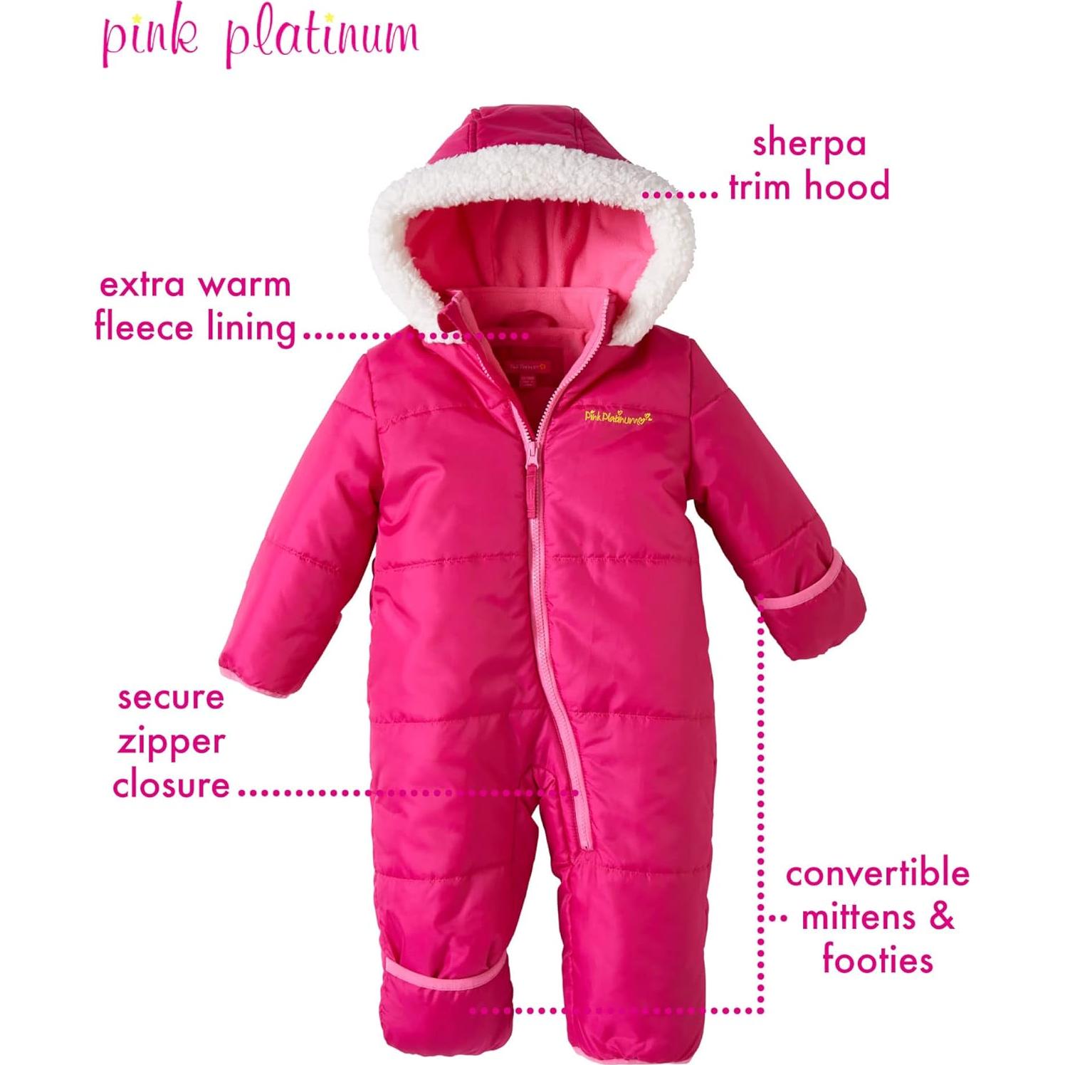 Mono de Nieve para Bebés Niñas Pink Platinum - Invierno 0-3 meses