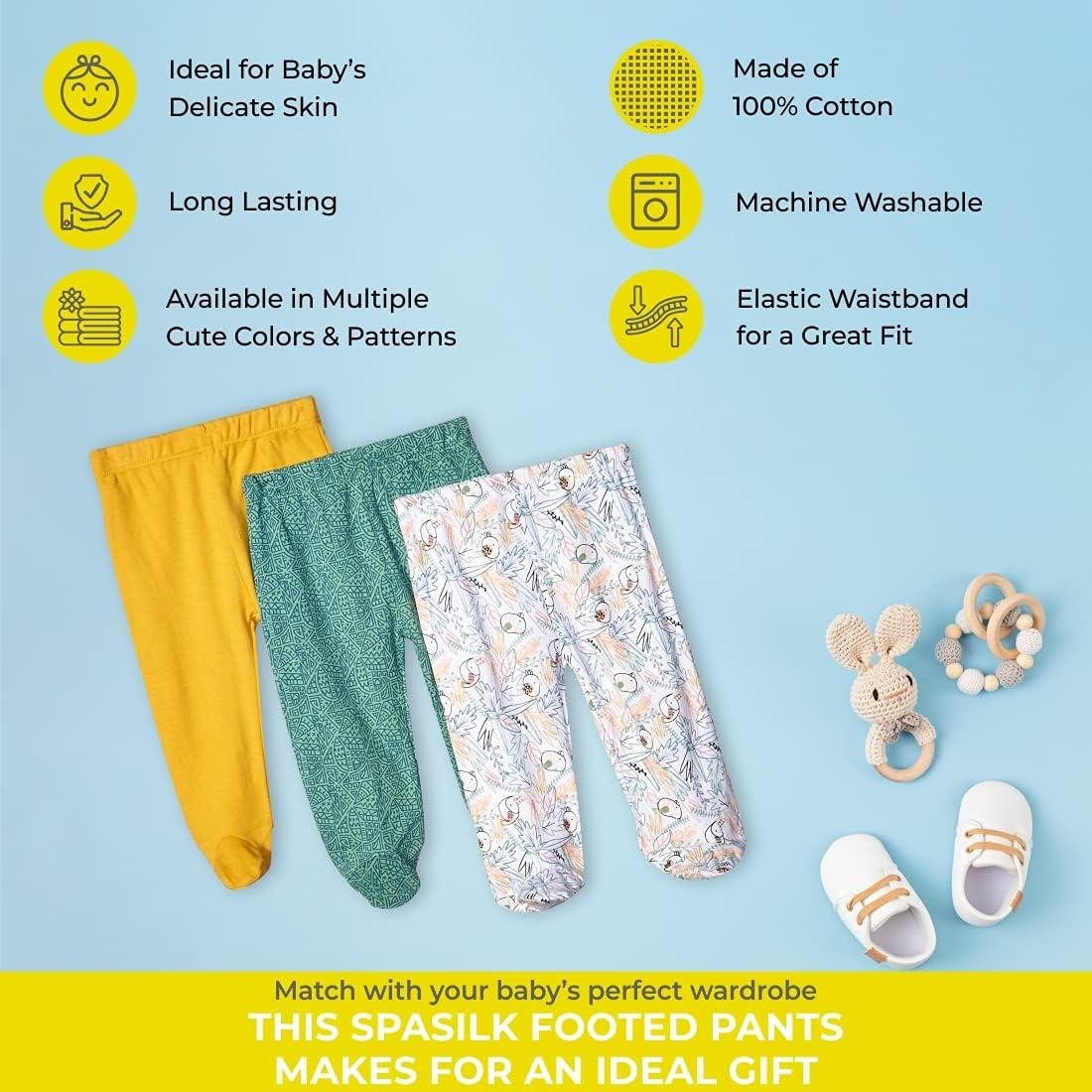 Pantalones de pie Spasilk para bebés varones 3 unidades 6 meses