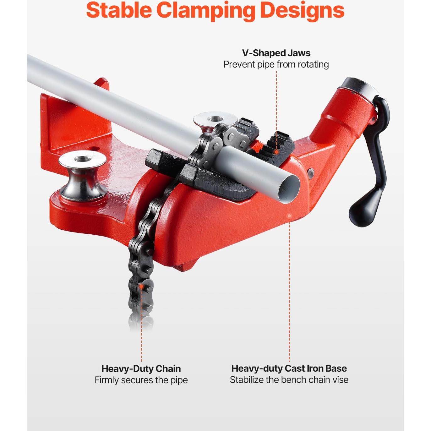 Prensa de Cadena VEVOR para Tuberías 1/2" - 8" 15.6 kg