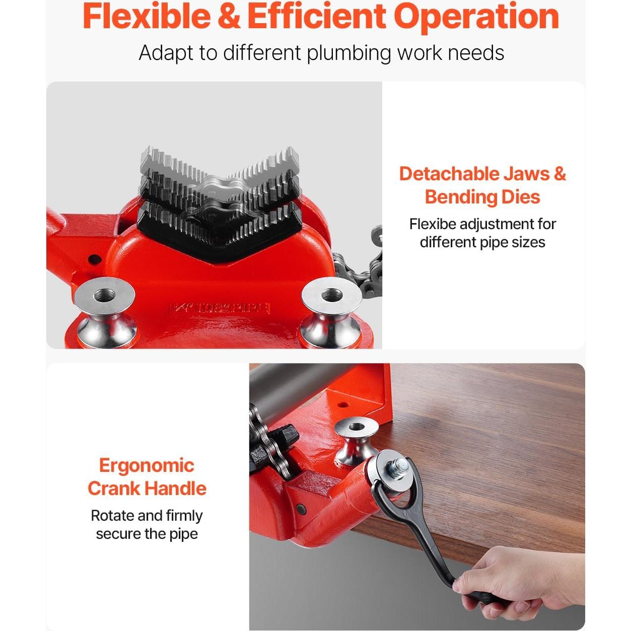 Prensa de Cadena VEVOR para Tuberías 1/2" - 8" 15.6 kg