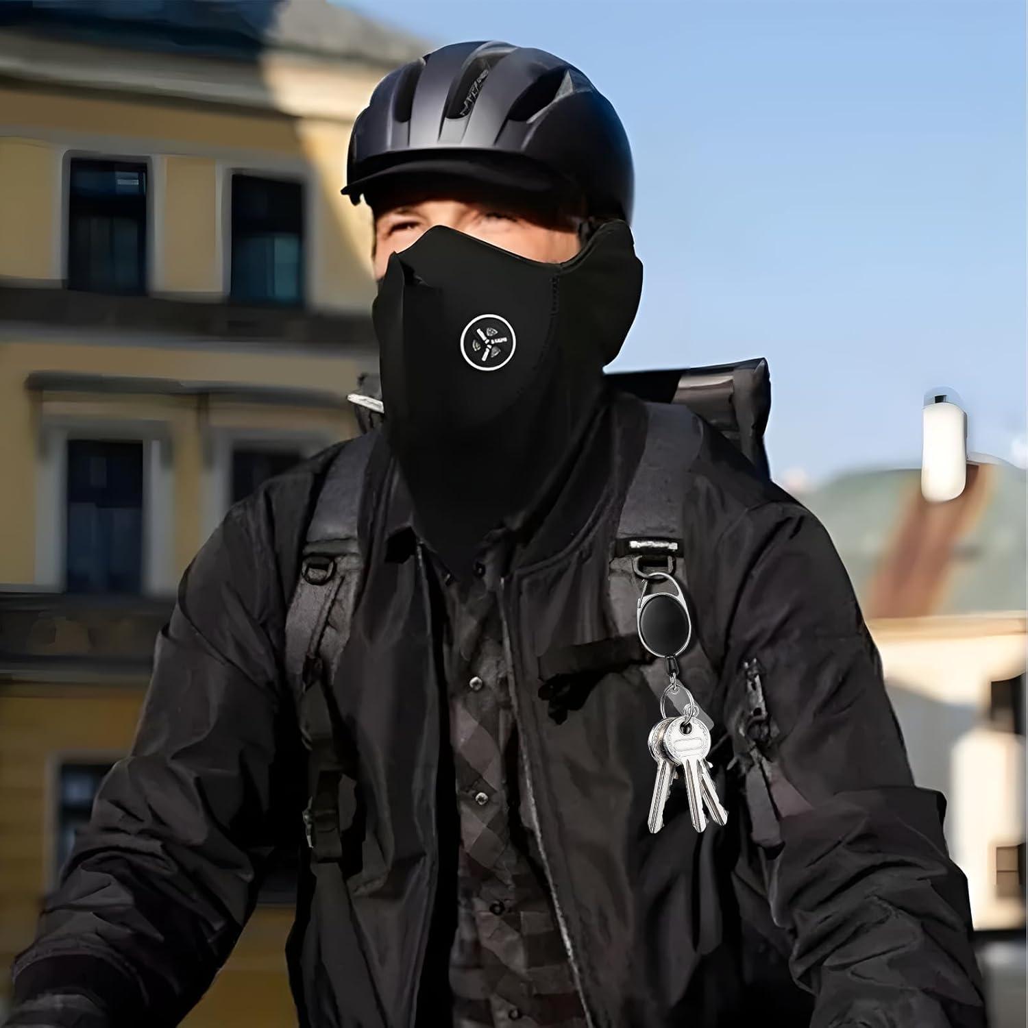 Carrete Retráctil de Insignia JEFURE 2 Pcs Negro Clip