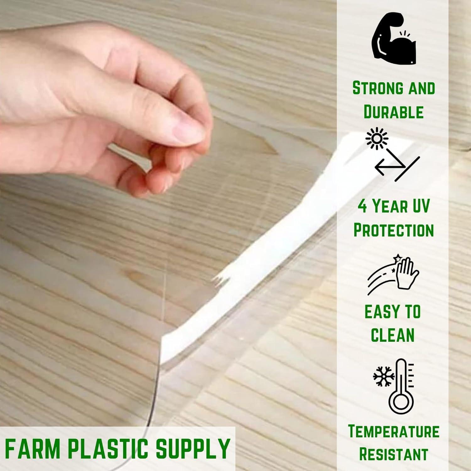 Hoja de Vinilo Transparente 15 Mil 1.22 m x 1.07 m Farm Plastic