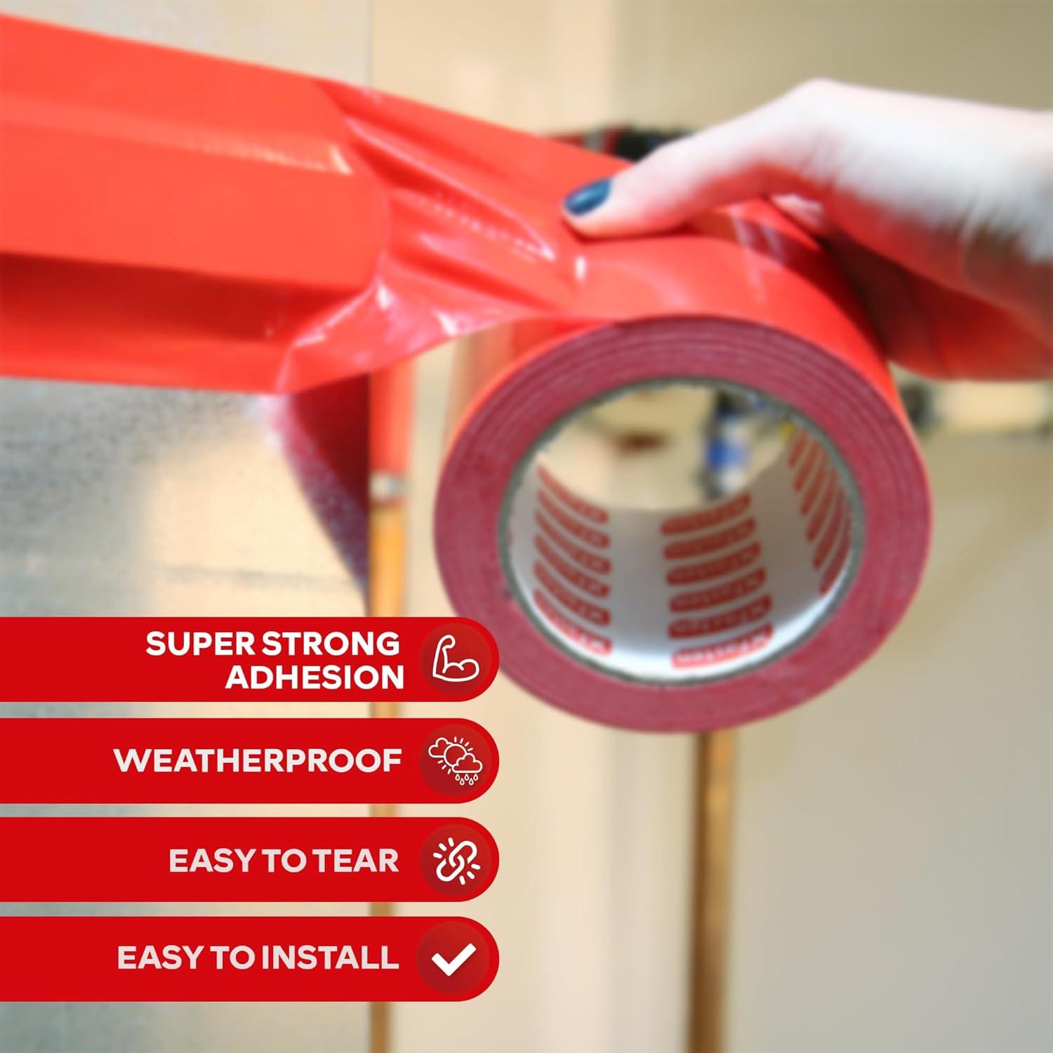 Cinta Adhesiva Ducto Super Fuerte XFasten 5 cm x 46 m Roja