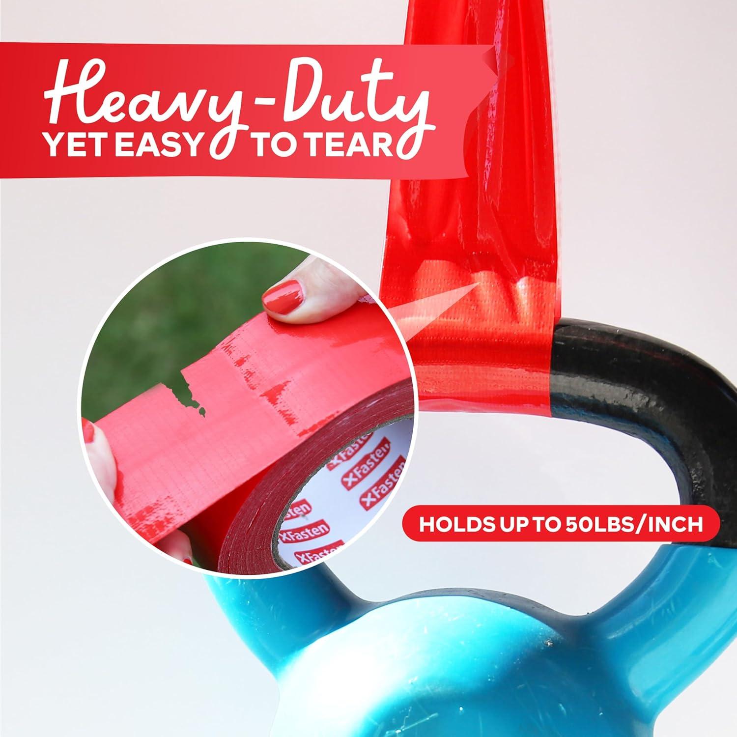 Cinta Adhesiva Ducto Super Fuerte XFasten 5 cm x 46 m Roja