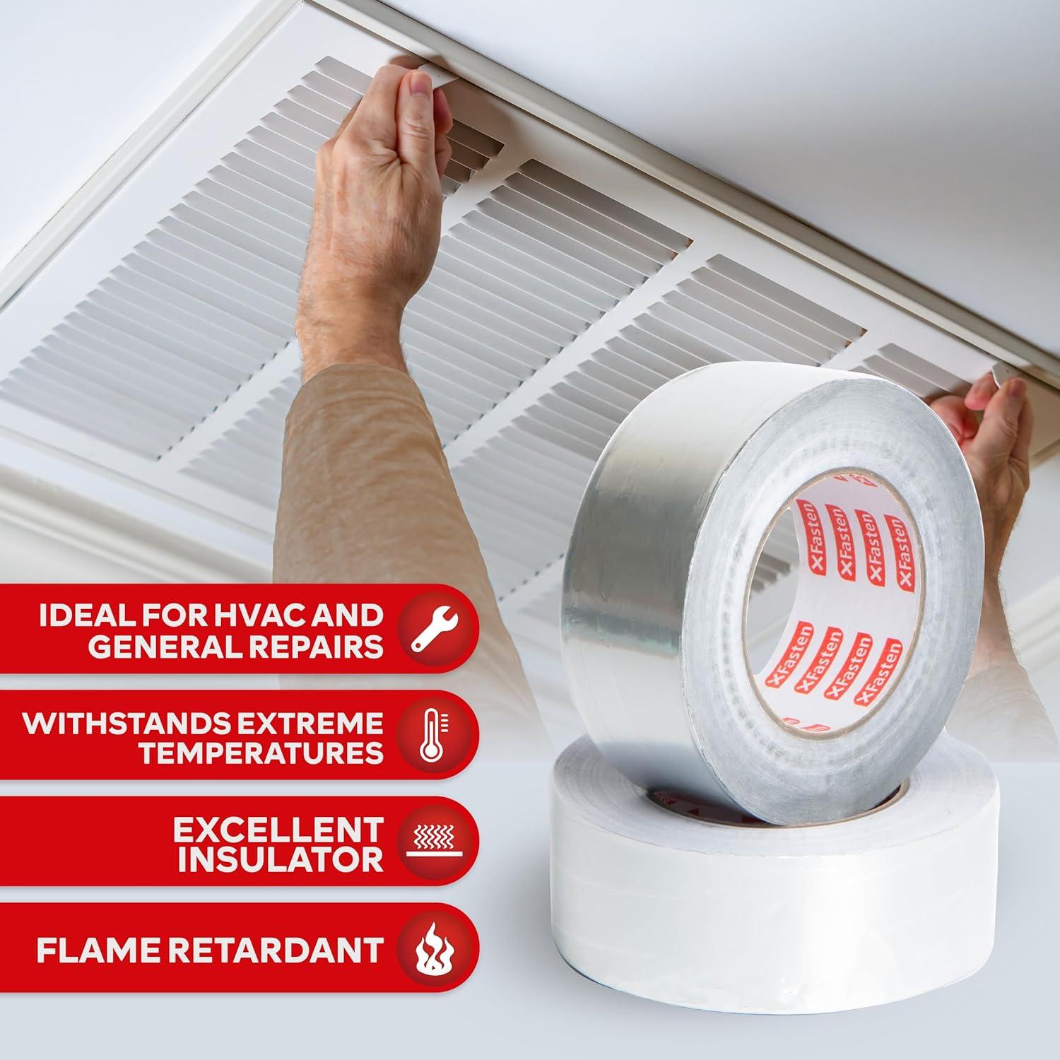 Cinta de Aluminio XFasten 5cm x 50m para Conductos HVAC