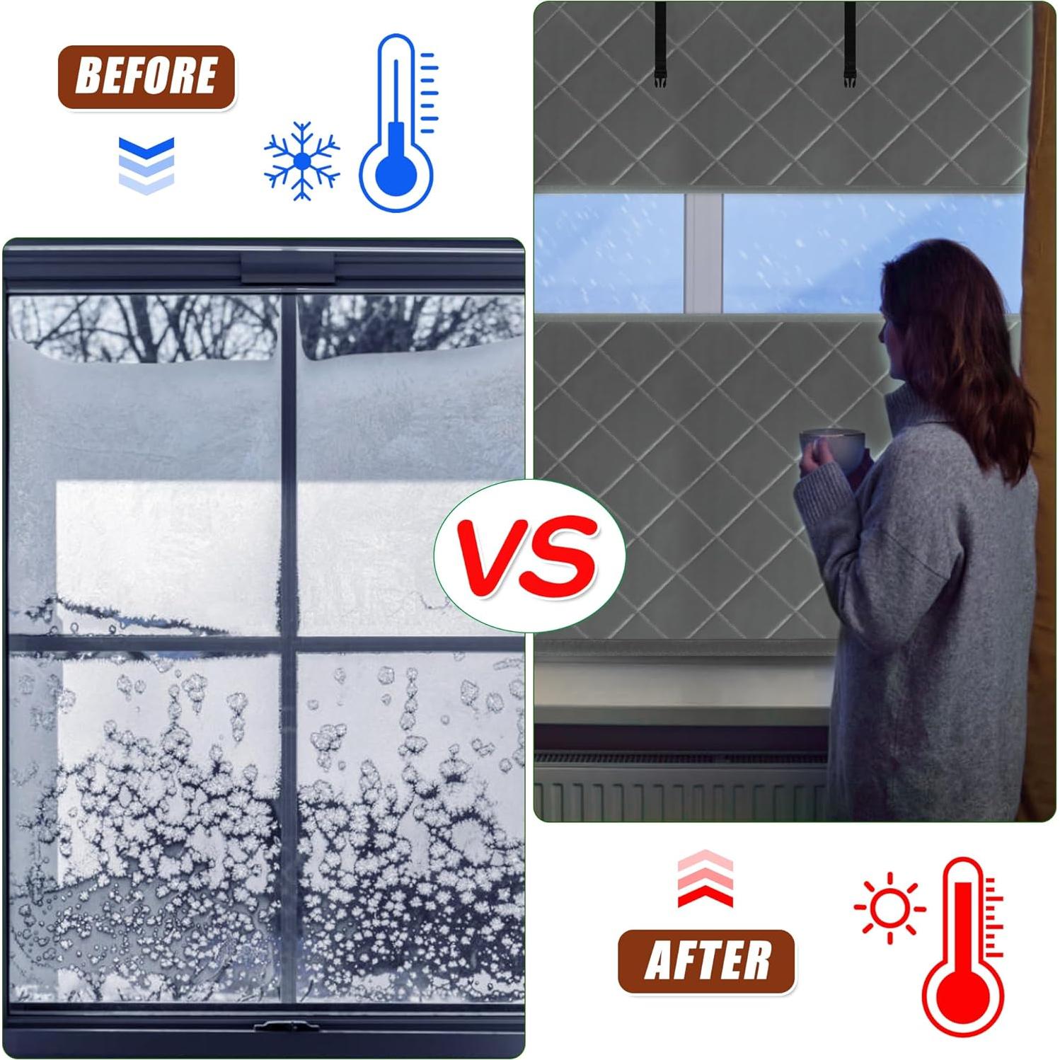 Cubierta de Ventana Aislante UYEDUJZ 160 x 119 cm Gris