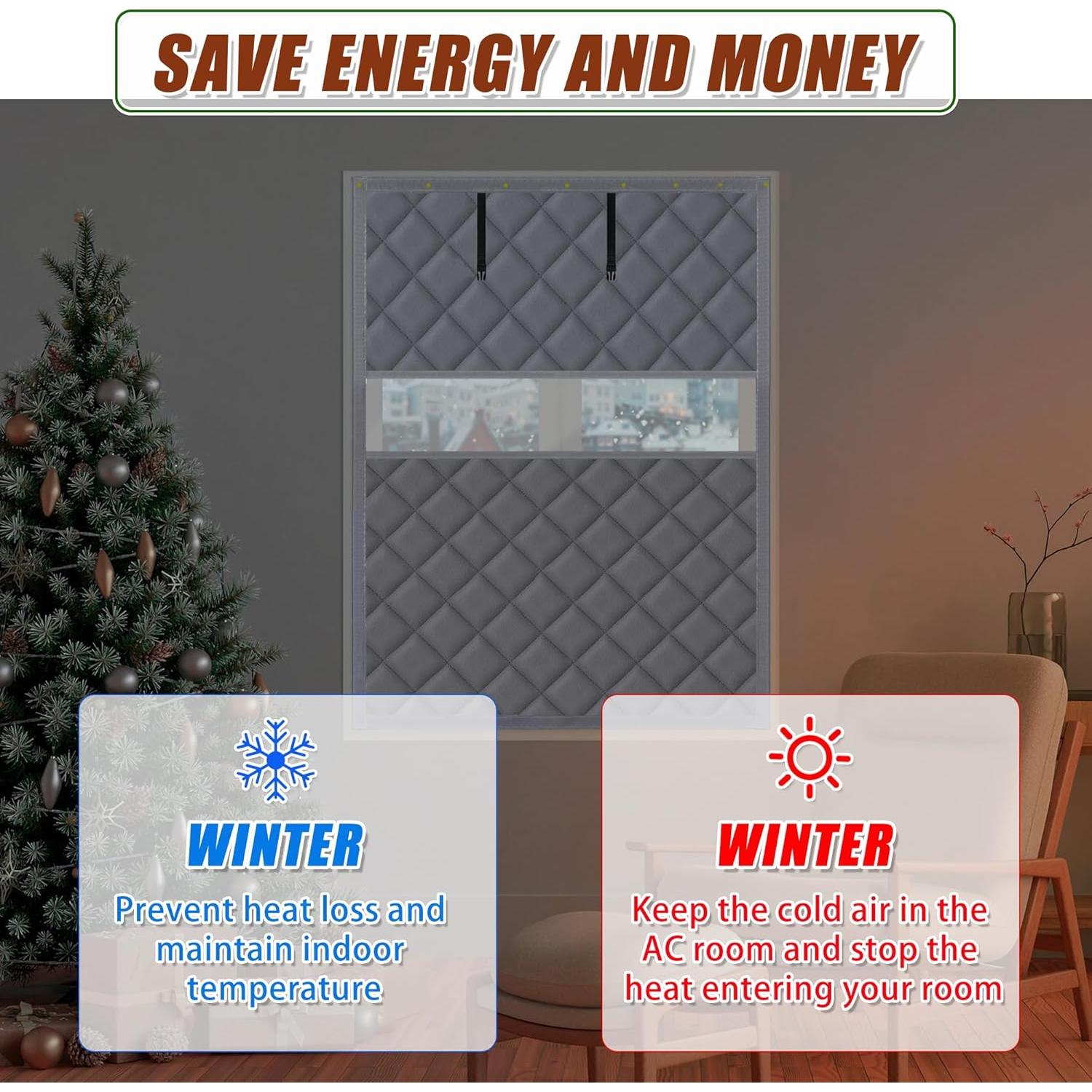 Cubierta de Ventana Aislante UYEDUJZ 160 x 119 cm Gris