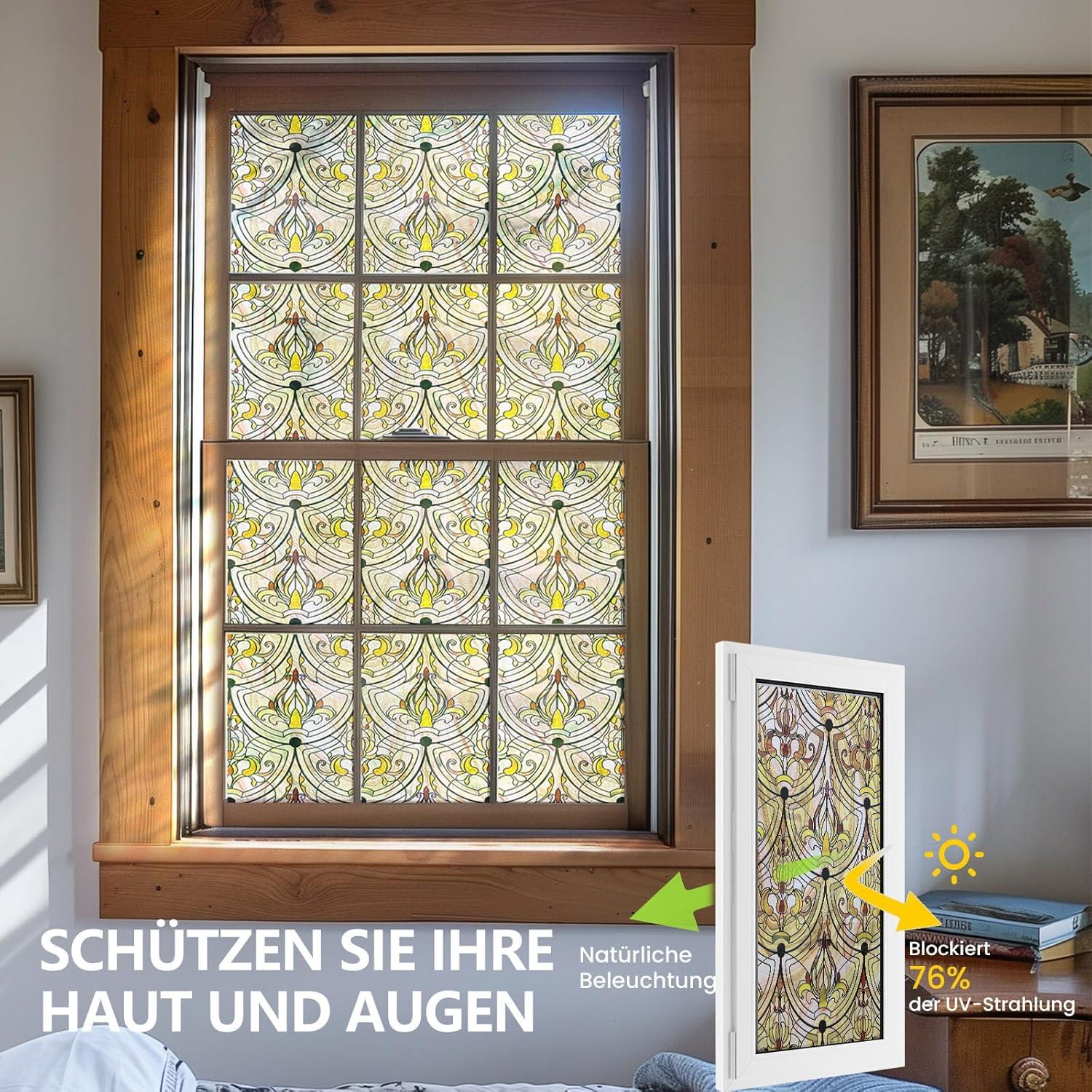 Película de Ventana de Vidrio Templado ADD.HERES 44x120cm Hierro Dorado