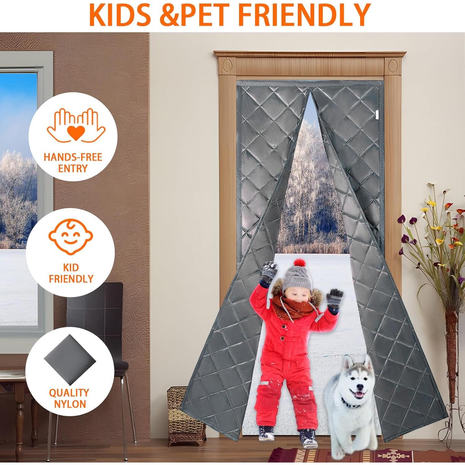 Cortina de Puerta Aislante Magnética MiniInTheBox 86x203 cm Gris