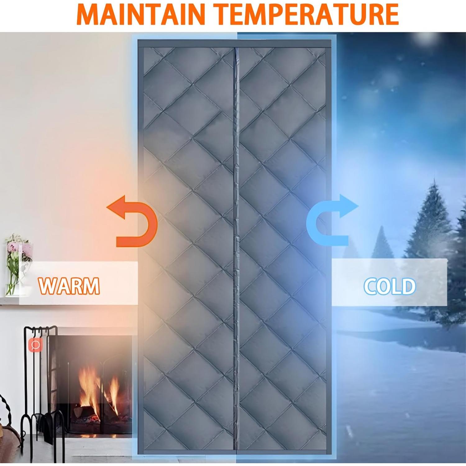 Cortina de Puerta Aislante Magnética MiniInTheBox 86x203 cm Gris