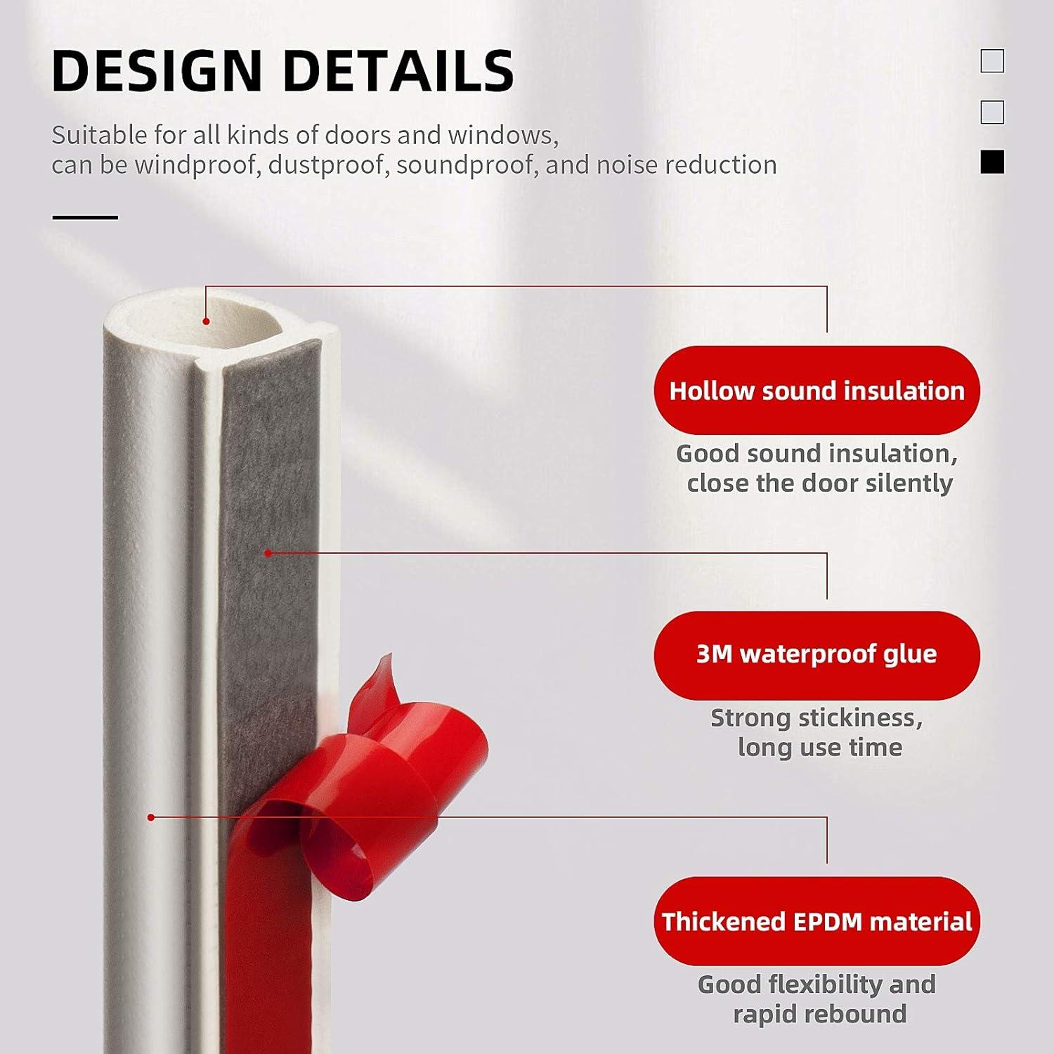 Tira de sellado SZZSAF 7.92m blanca autoadhesiva para puertas