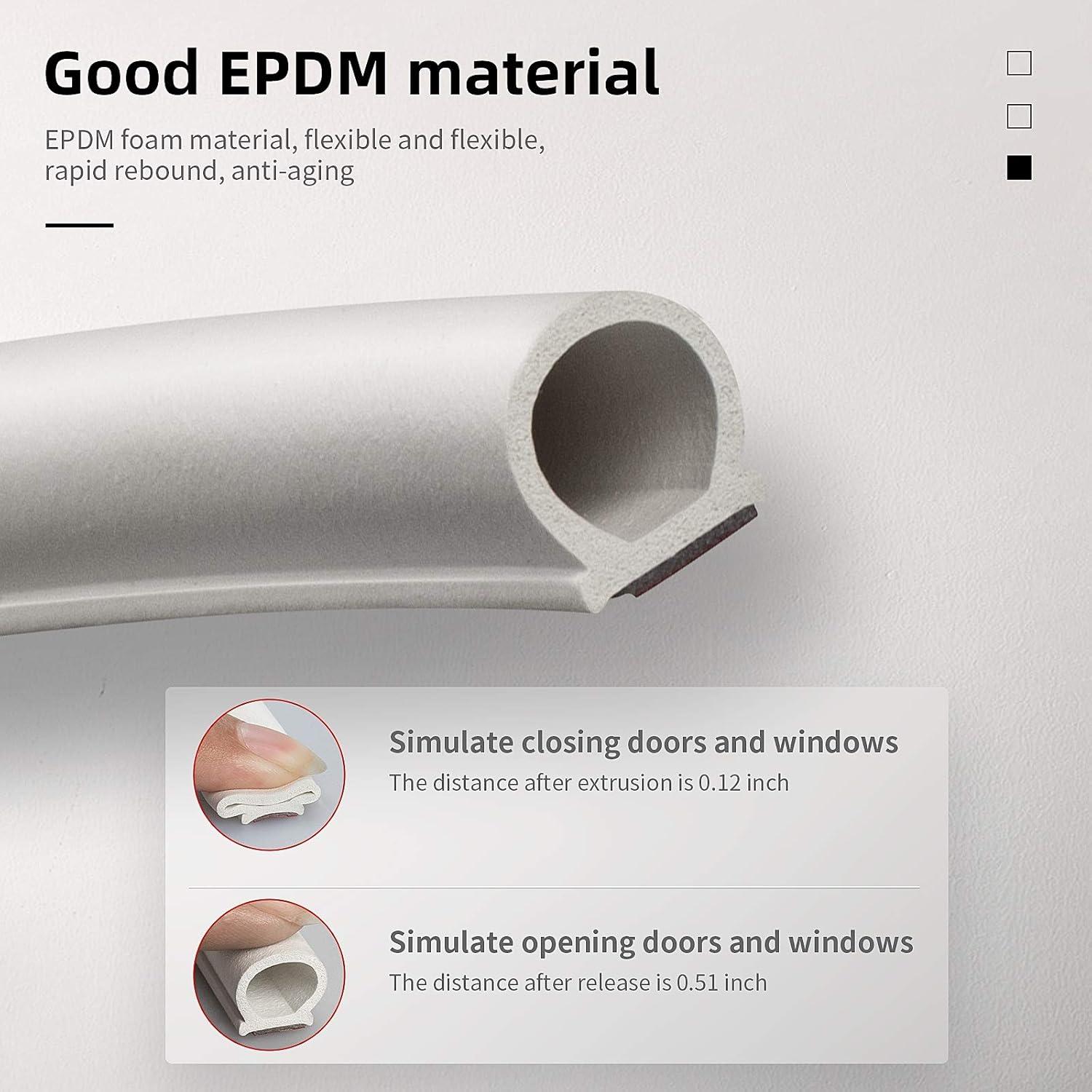 Tira de sellado SZZSAF 7.92m blanca autoadhesiva para puertas