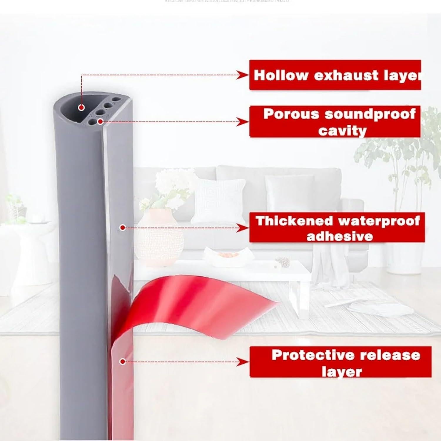 Tira de Sellado de Silicona JHCBKFF 6.1m Blanco D-14x12mm