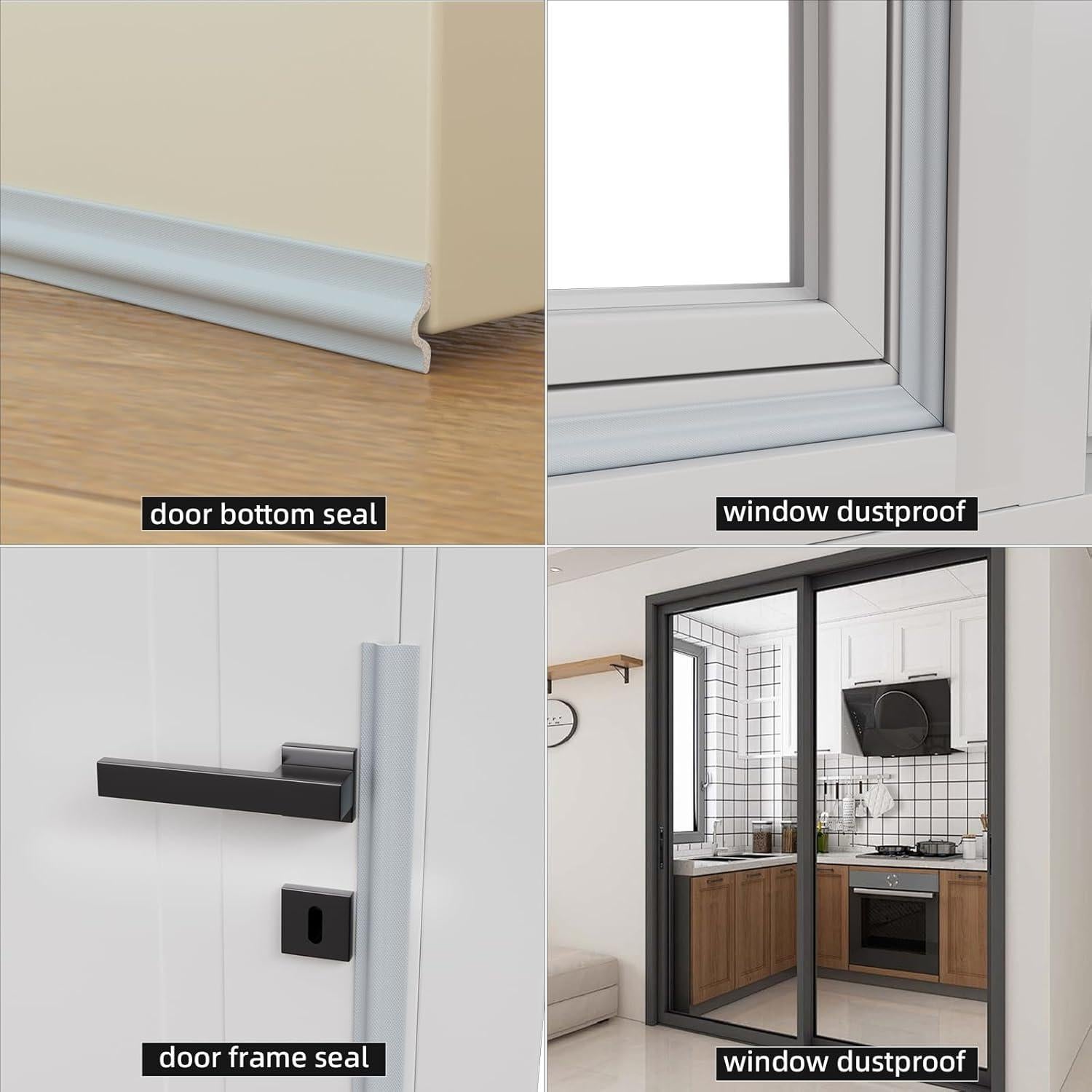 Tira de Sellado Acústico KAYLEINSTER 3m Gris para Ventanas y Puertas