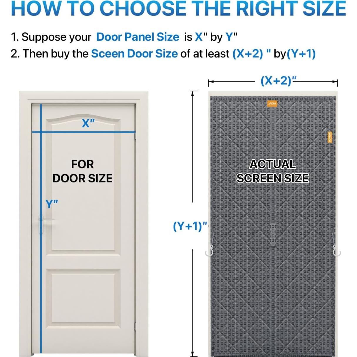 Cortina de Puerta Térmica Magnética LOVIGA 96.5x210.8cm Gris