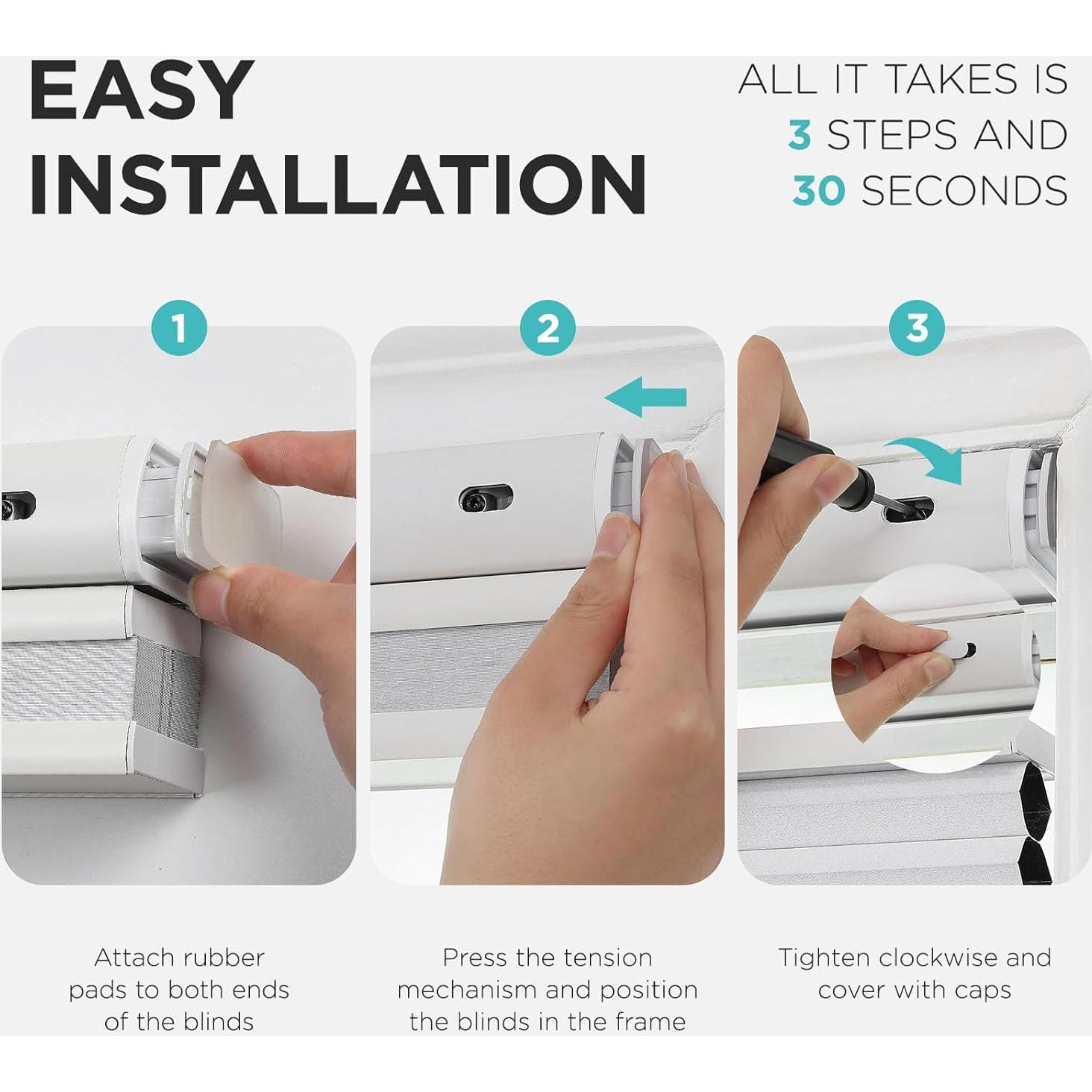 Persianas Celulares Joydeco Blackout 50.8x162.6cm Sin Taladro