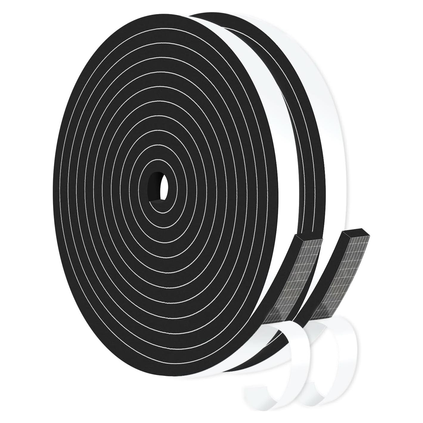 Burlete de Puerta Insonorizante MIKONIYA 1.27cm x 0.64cm x 7.92m Negro