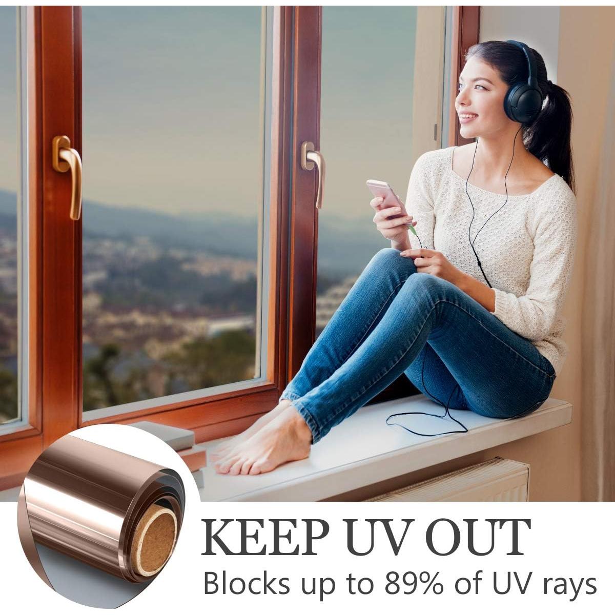 Película de Ventana de Privacidad Diurna HIDBEA 90x198 cm