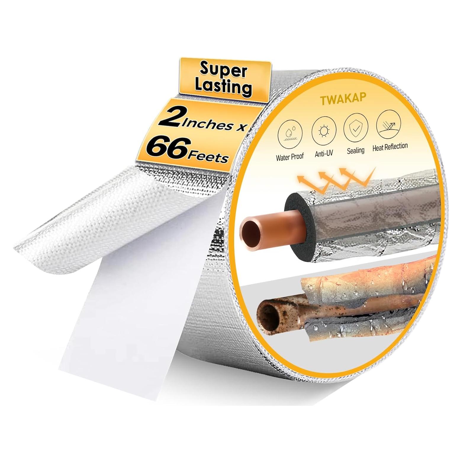 Cinta Aislante de Fibra de Vidrio TWAKAP 5cm x 20m Plata