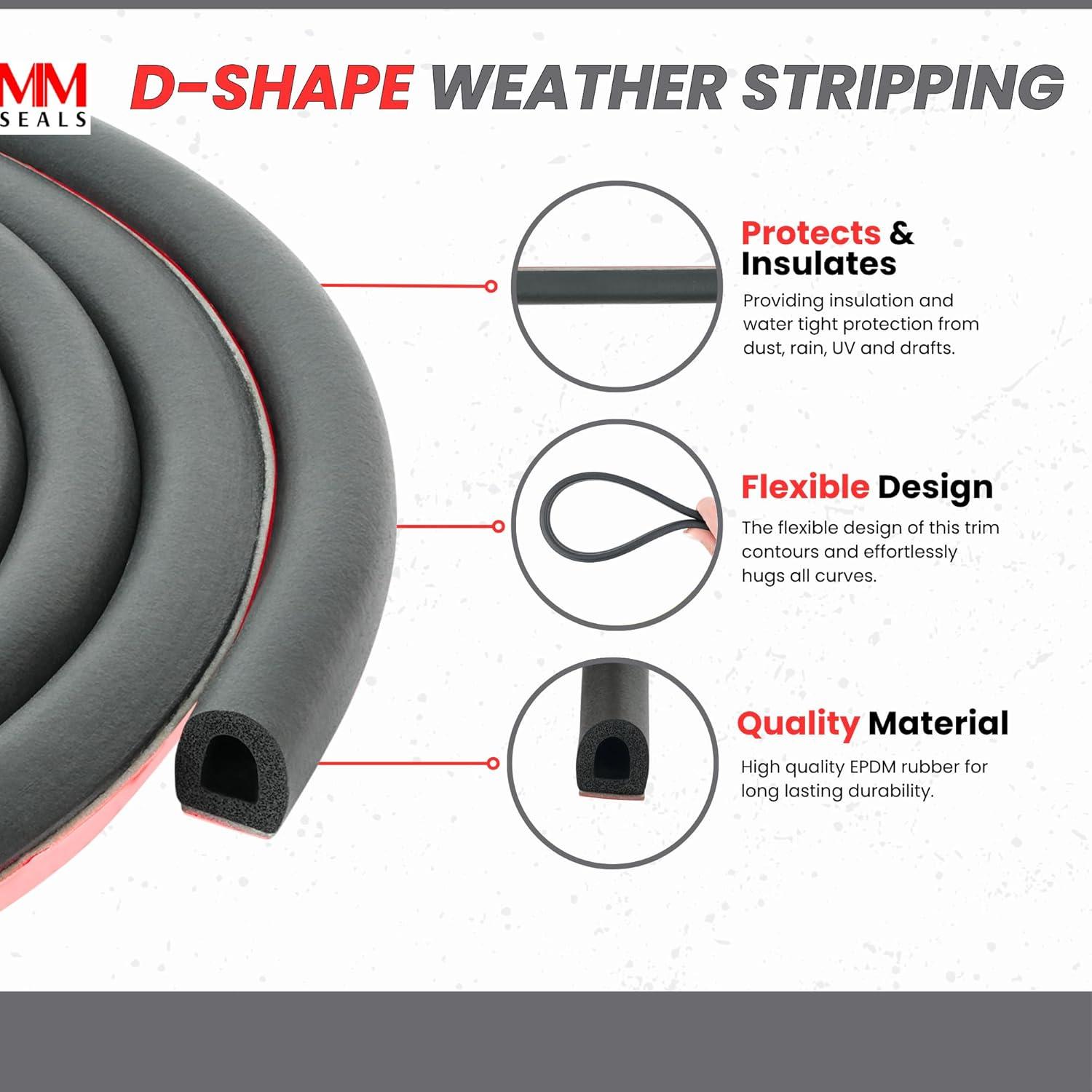 Sello de Puerta Burlete D Aislante Acústico M M SEALS 6.10m