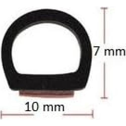 Burlete D Seal Rubber 10 pies Negro Goma 4-6mm