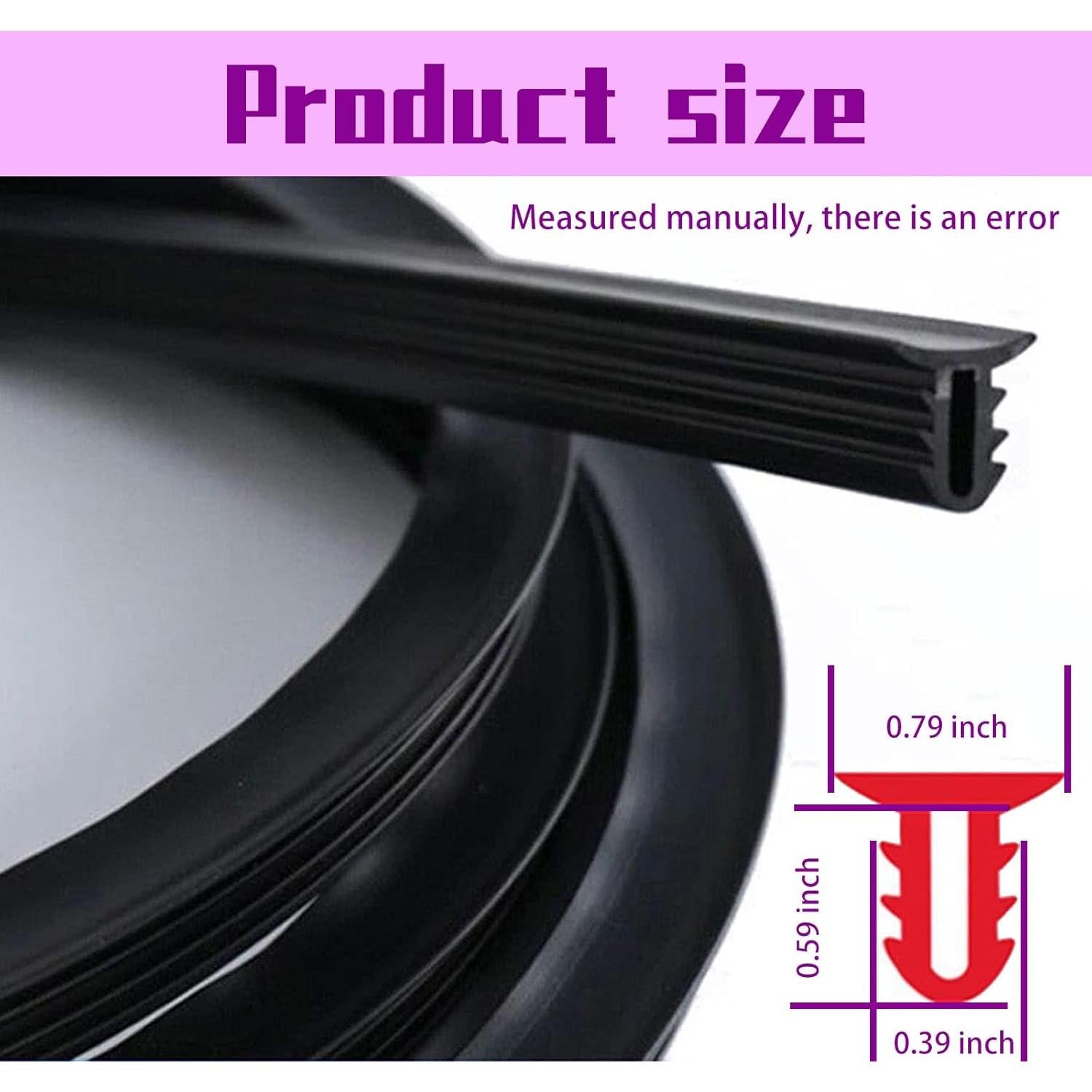 Tira de Sellado de Goma UGSHY 2 Metros para Automóvil Negro