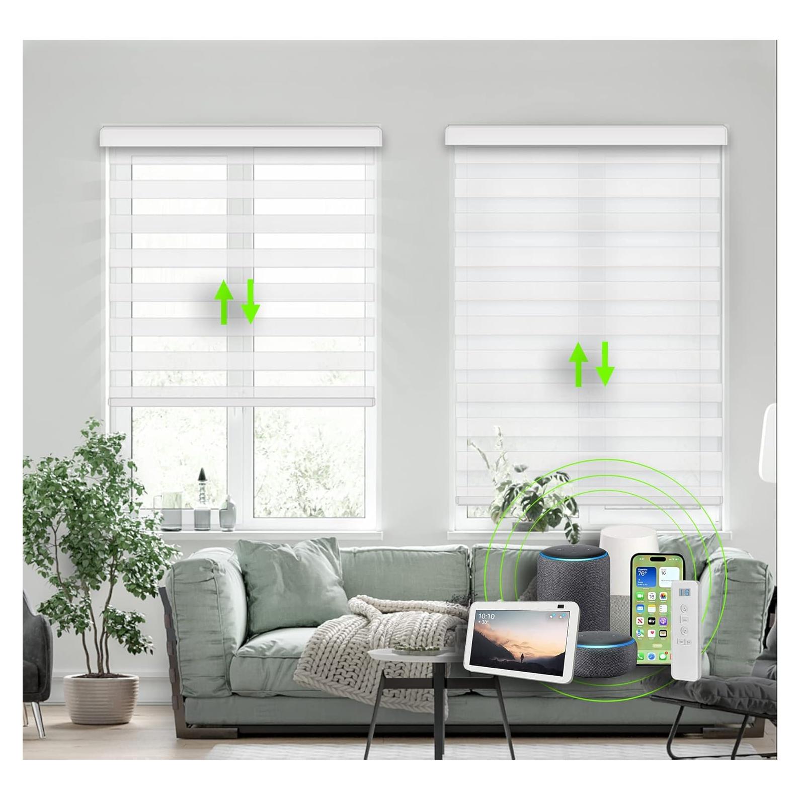 Persianas Zebra Motorizadas Teycaw 48-264 cm Control Remoto