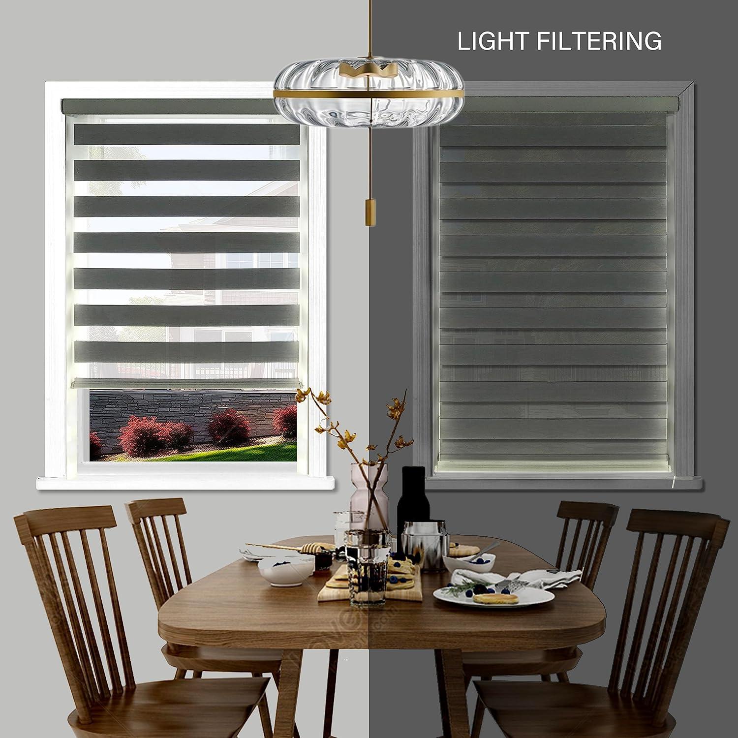 Persianas Zebra Motorizadas Teycaw 48-264 cm Control Remoto