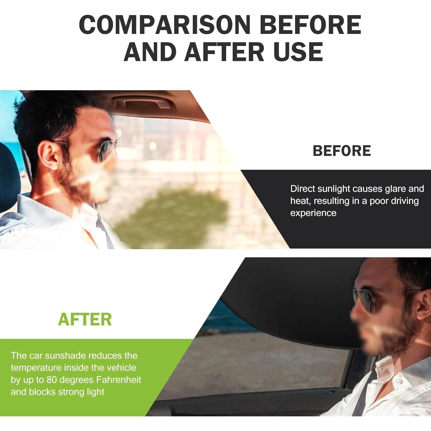 Sombrillas para Ventanas Frontales Merdege 48x50 cm 2 PCS