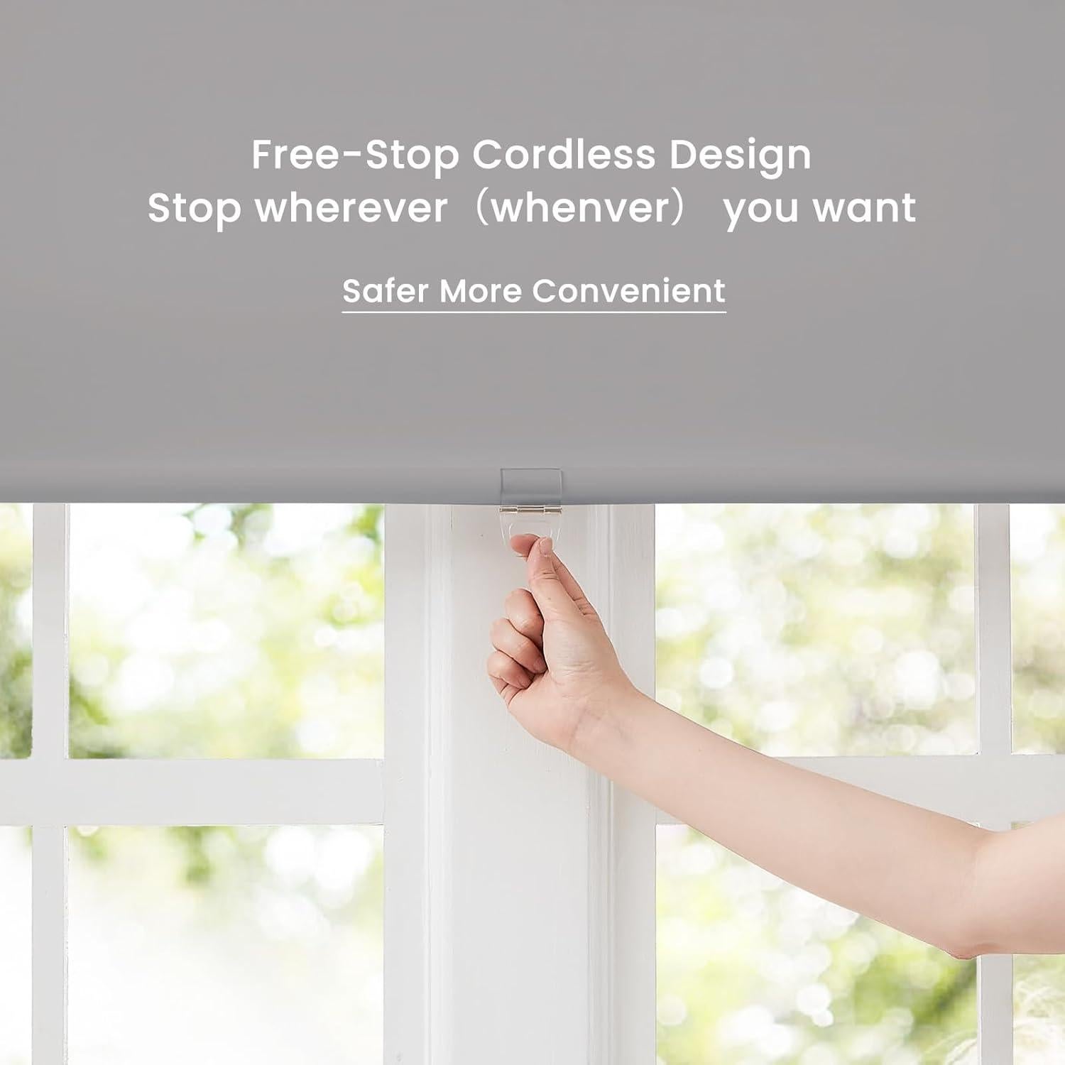 Persianas Enrollables Inalámbricas Anpark 100% Opacas 182.88x58.42cm Gris