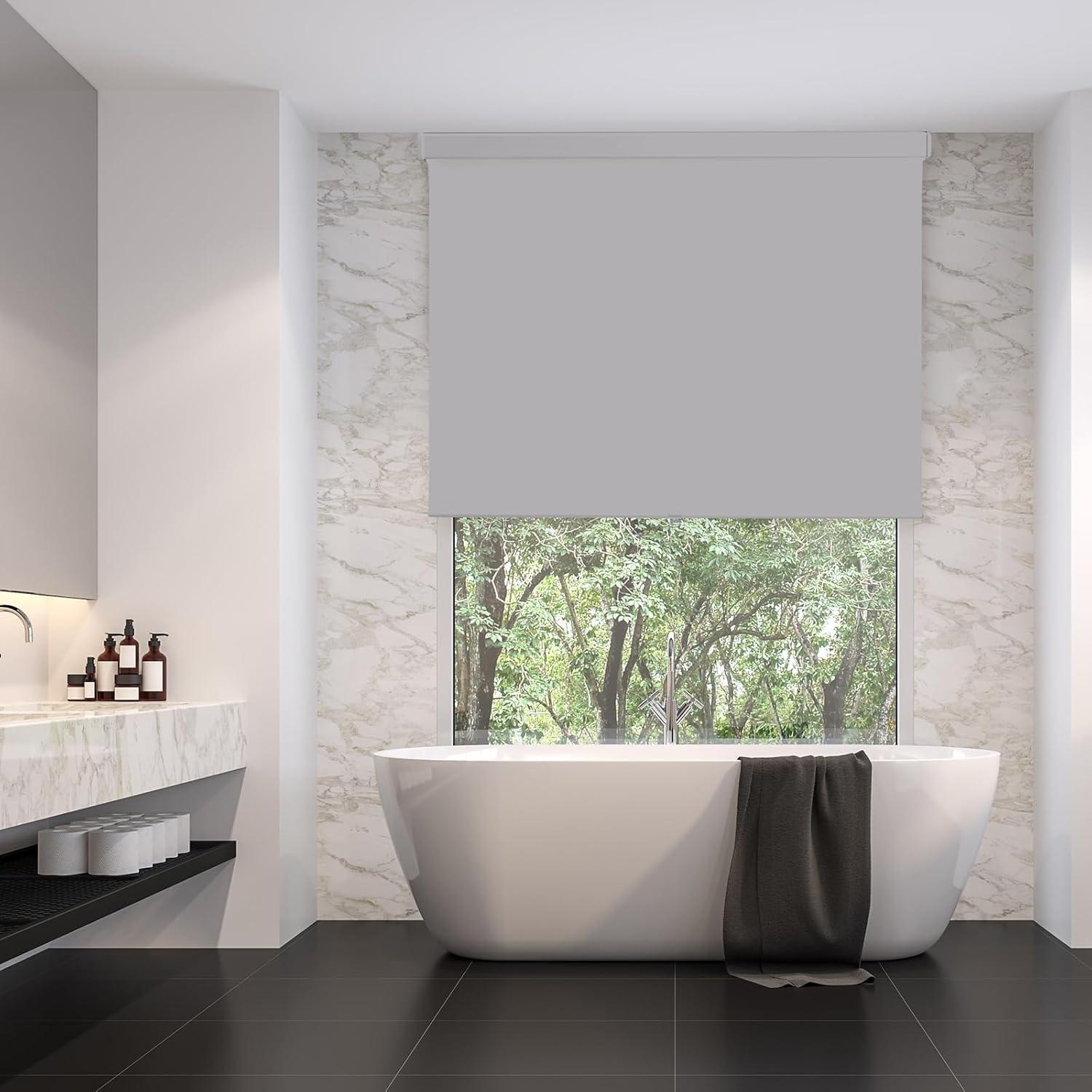 Persianas Enrollables Inalámbricas Anpark 100% Opacas 182.88x58.42cm Gris