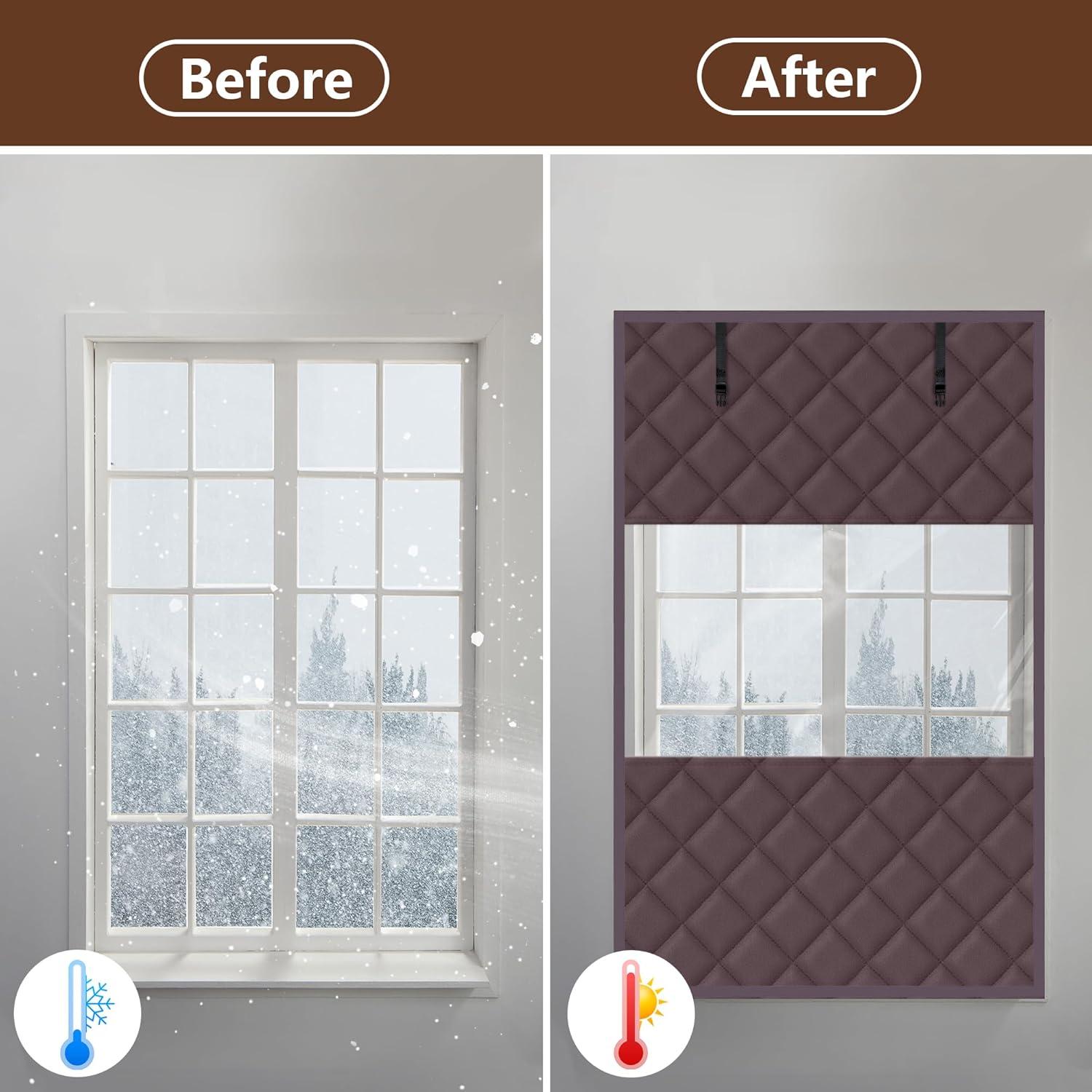 Cubreventana Aislante Térmico Nkiy Quen 160x99 cm Rojo Marrón