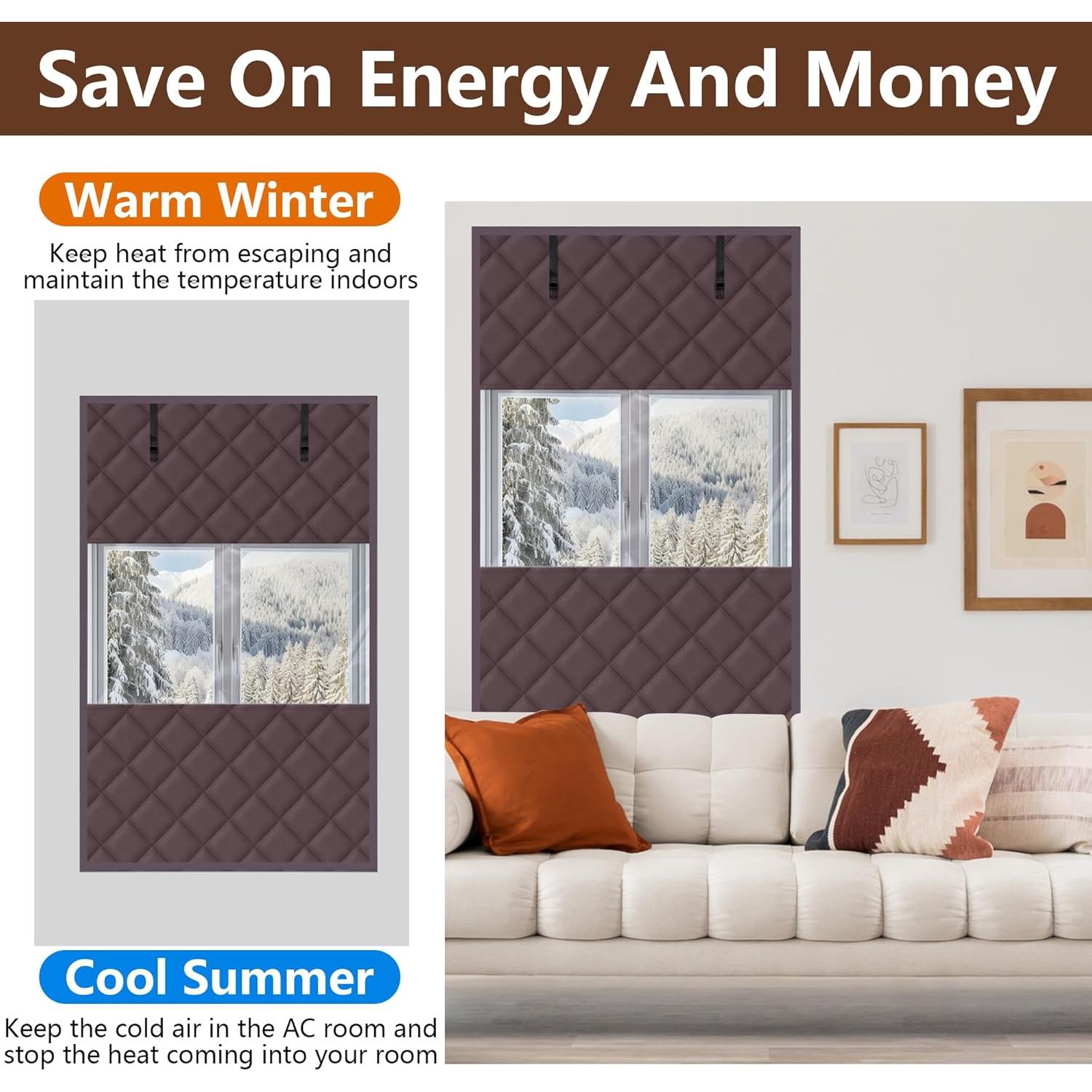 Cubreventana Aislante Térmico Nkiy Quen 160x99 cm Rojo Marrón